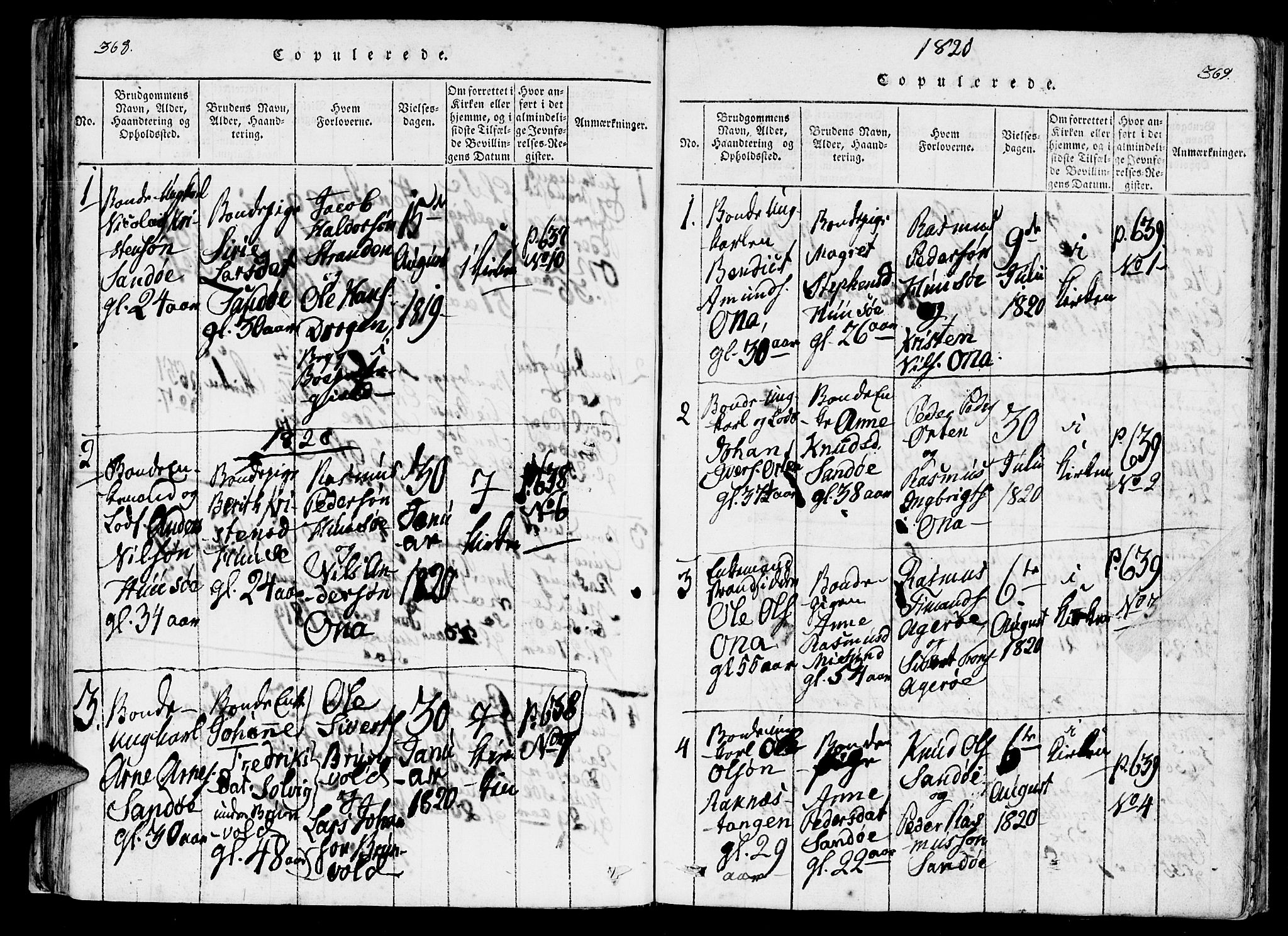 Ministerialprotokoller, klokkerbøker og fødselsregistre - Møre og Romsdal, SAT/A-1454/561/L0727: Parish register (official) no. 561A01, 1817-1858, p. 368-369