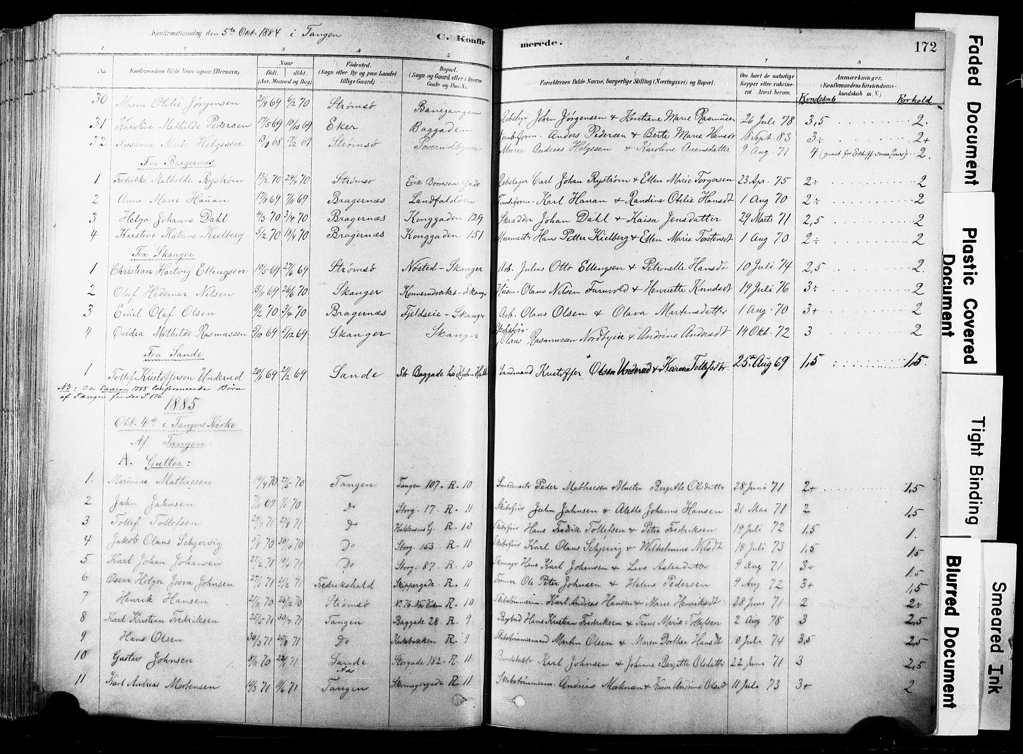 Strømsø kirkebøker, AV/SAKO-A-246/F/Fb/L0006: Parish register (official) no. II 6, 1879-1910, p. 172