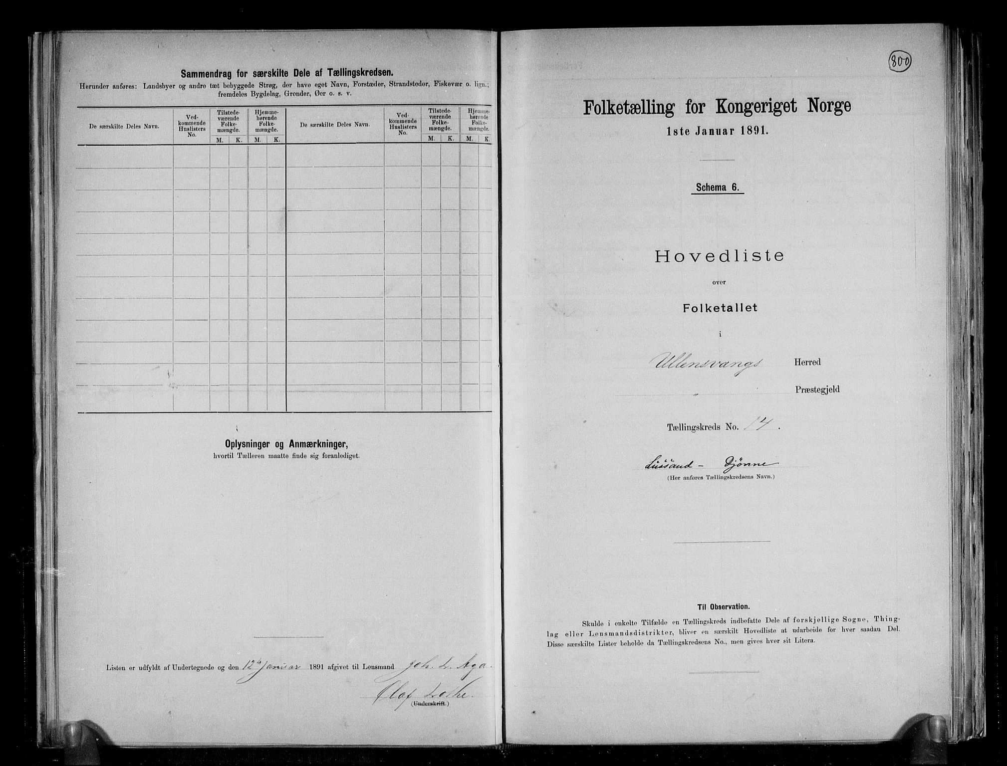 RA, 1891 census for 1230 Ullensvang, 1891, p. 37