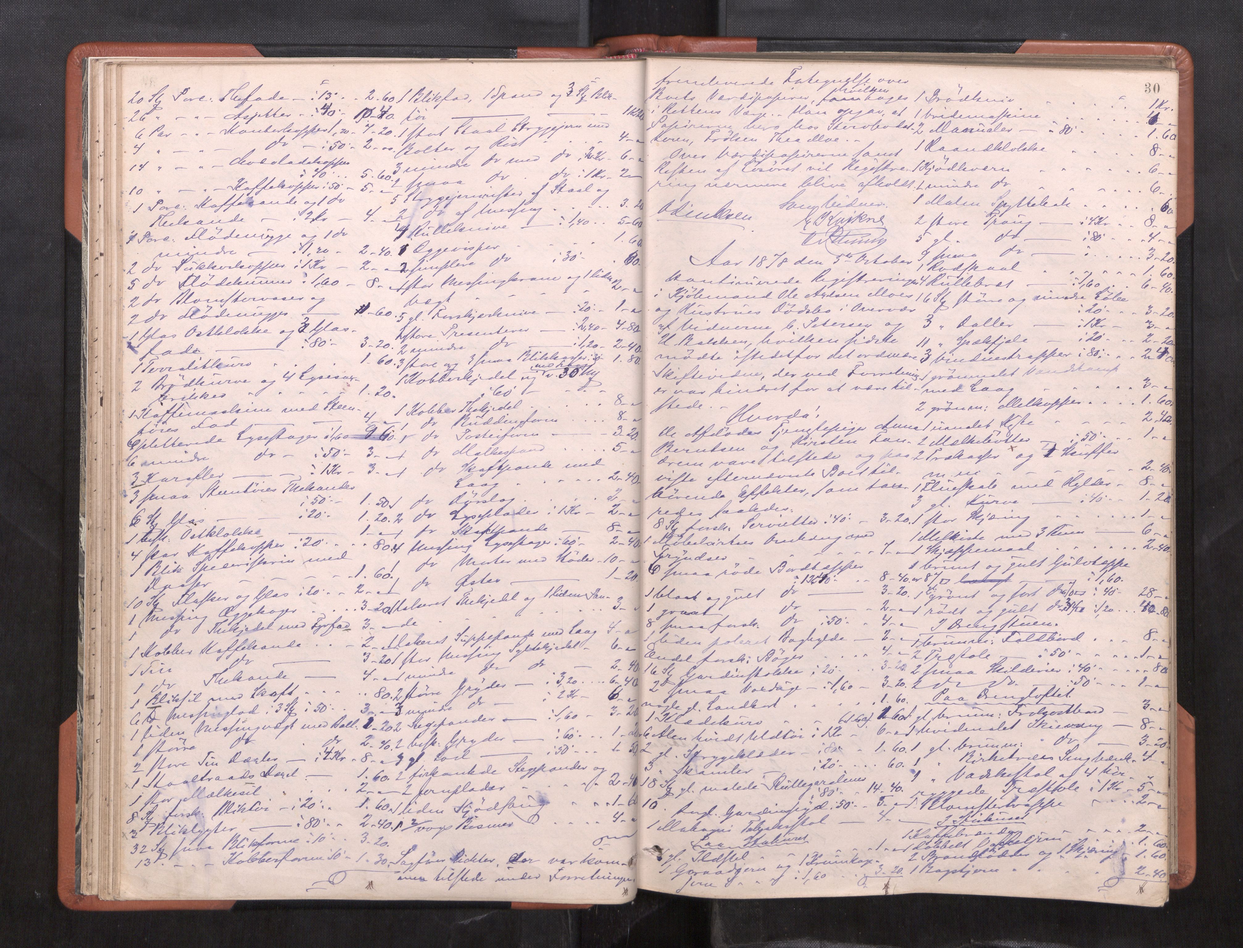 Trondheim byfogd, AV/SAT-A-0003/1/3/3C/L0009: Skifteregistreringsprotokoll (u/ register), 1878-1885, p. 30