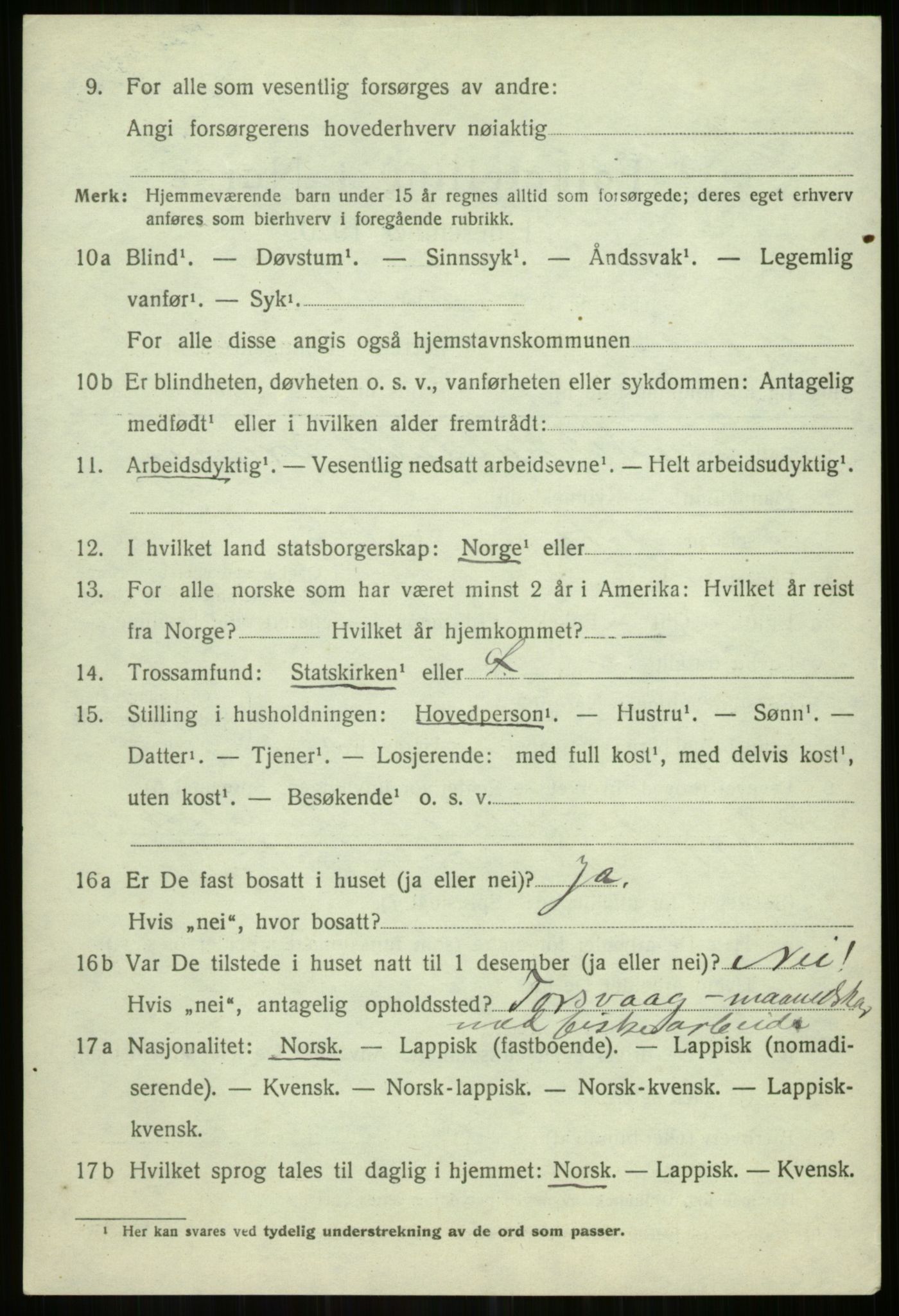 SATØ, 1920 census for Helgøy, 1920, p. 2012