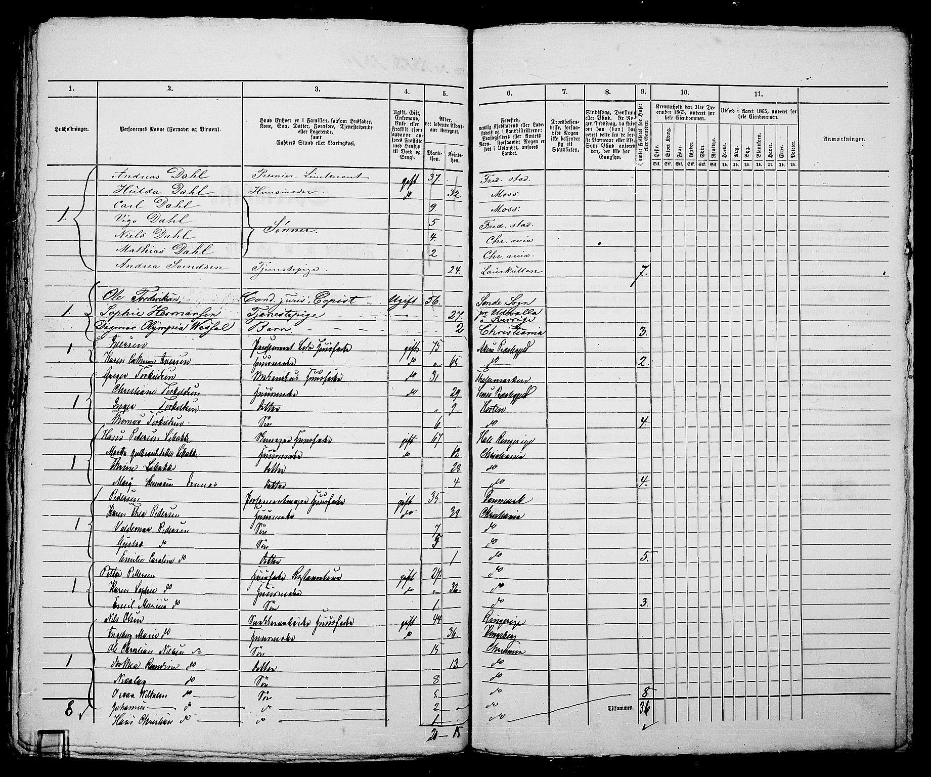 RA, 1865 census for Kristiania, 1865, p. 2993