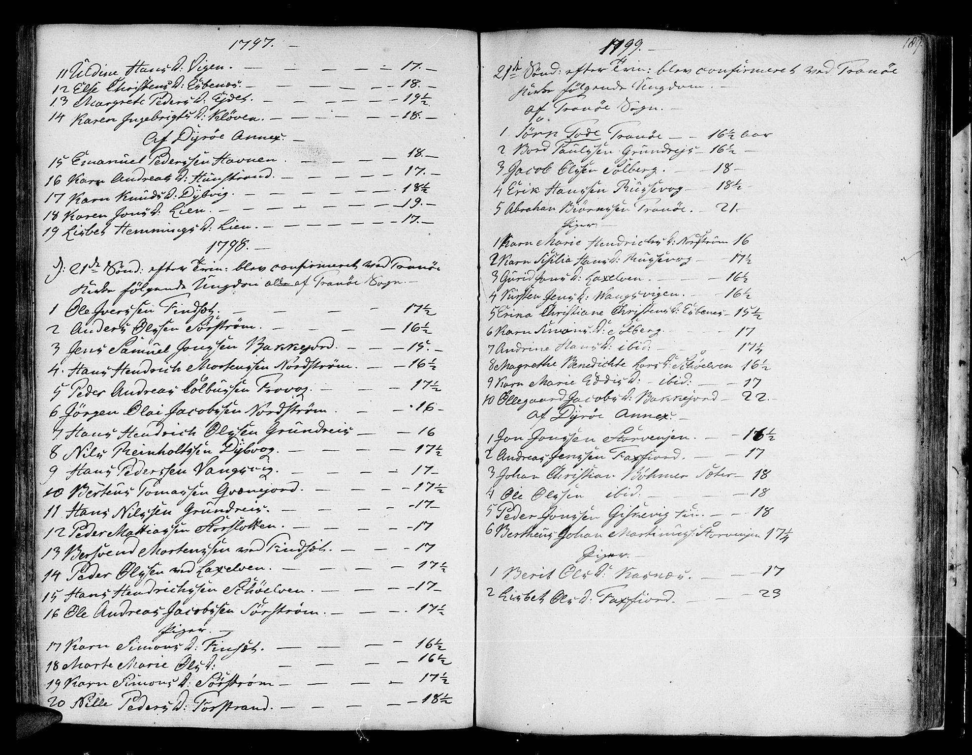 Tranøy sokneprestkontor, SATØ/S-1313/I/Ia/Iaa/L0002kirke: Parish register (official) no. 2, 1773-1806, p. 189