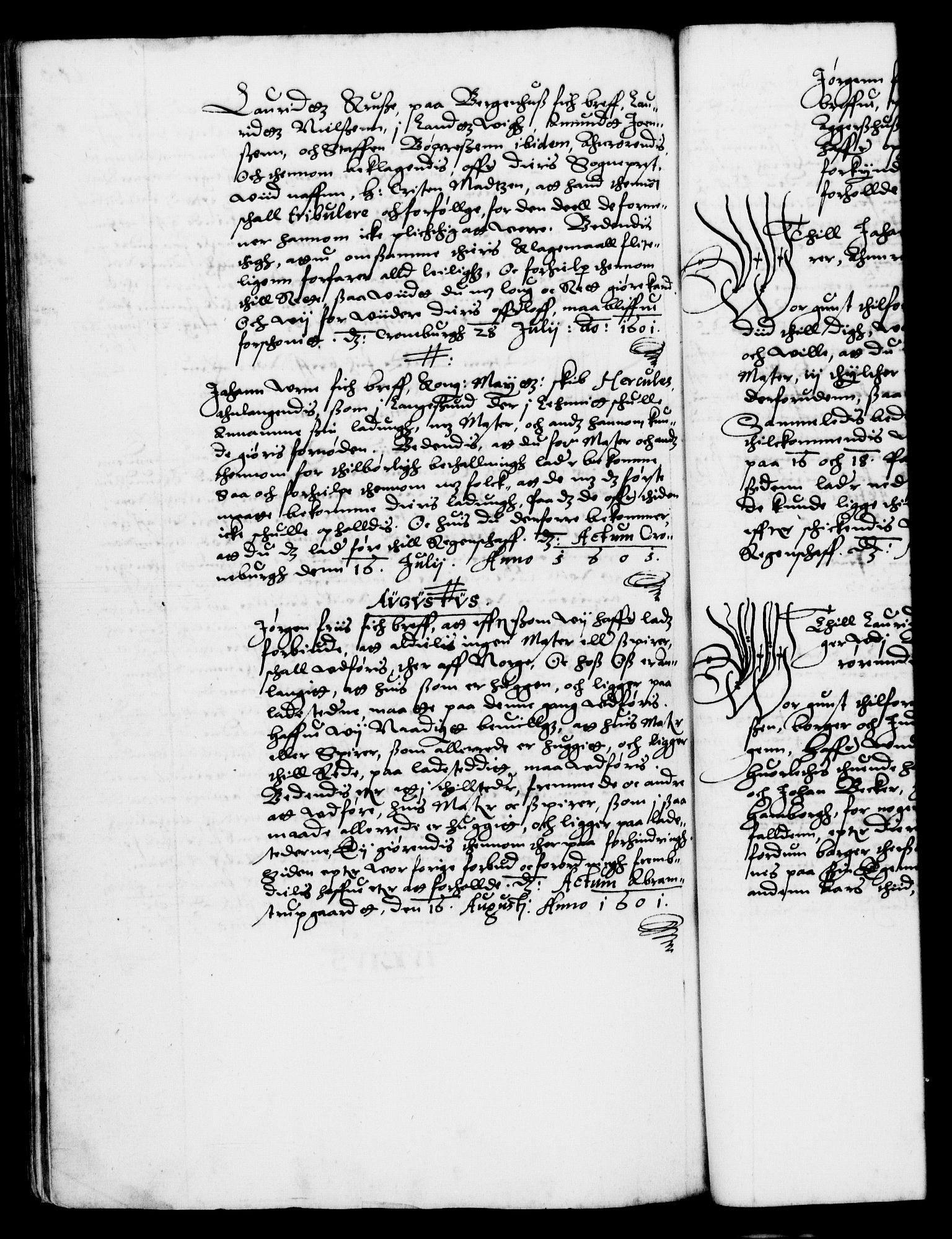 Danske Kanselli 1572-1799, RA/EA-3023/F/Fc/Fca/Fcab/L0003: Norske tegnelser (mikrofilm), 1596-1616, p. 100b