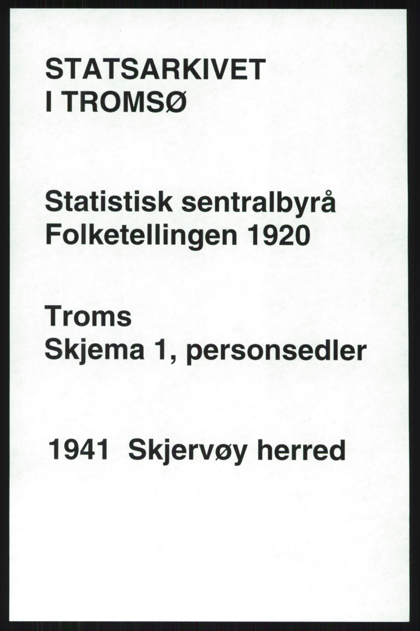 SATØ, 1920 census for Skjervøy, 1920, p. 1201