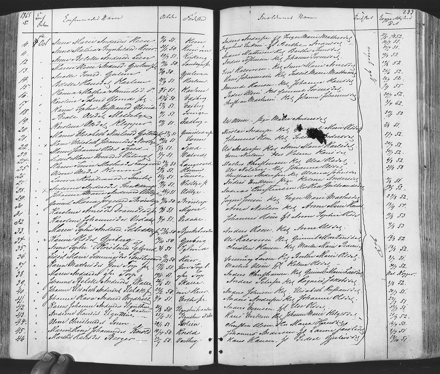 Rakkestad prestekontor Kirkebøker, SAO/A-2008/F/Fa/L0011: Parish register (official) no. I 11, 1862-1877, p. 233