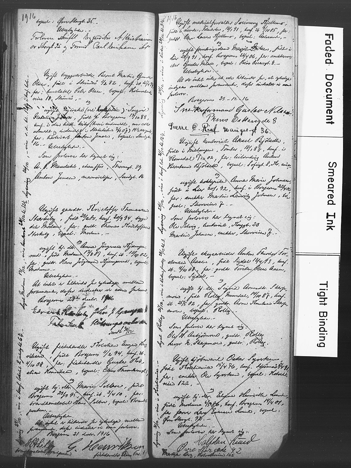 Bragernes kirkebøker, SAKO/A-6/H/Ha/L0010: Banns register no. 10, 1913-1920