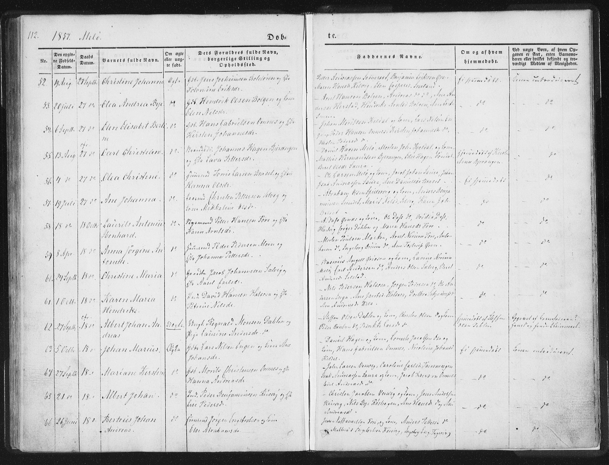 Ministerialprotokoller, klokkerbøker og fødselsregistre - Nordland, SAT/A-1459/841/L0602: Parish register (official) no. 841A08 /2, 1845-1859, p. 112