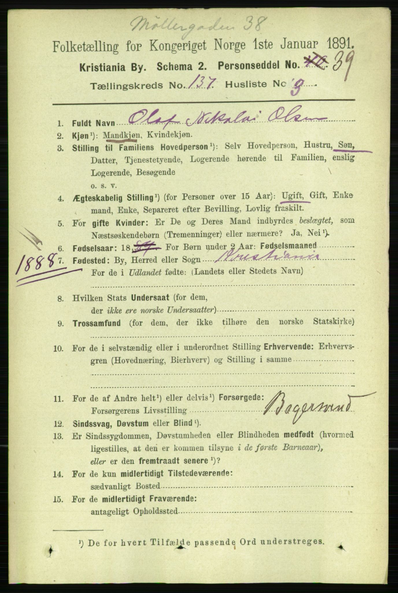 RA, 1891 census for 0301 Kristiania, 1891, p. 76338