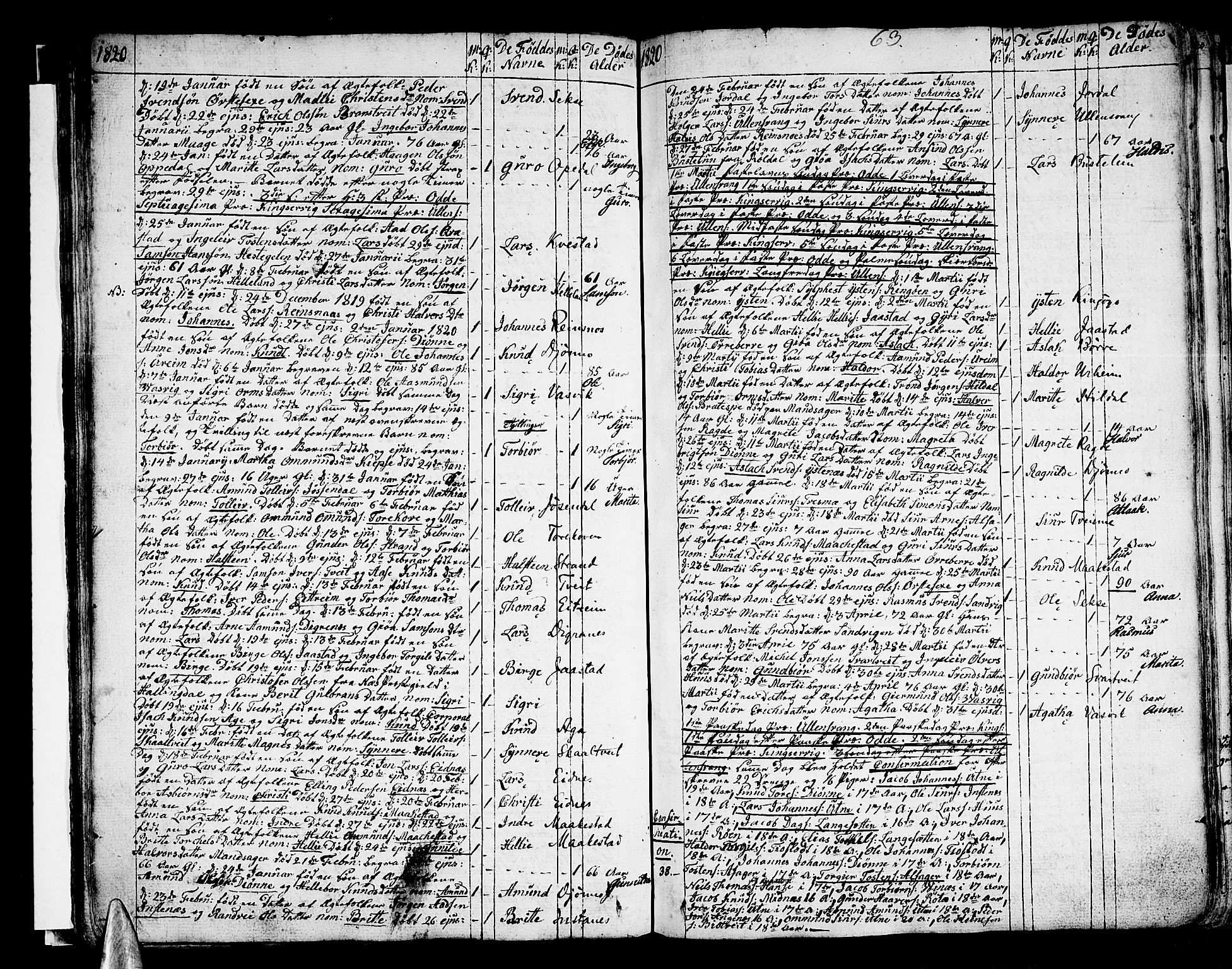 Ullensvang sokneprestembete, AV/SAB-A-78701/H/Haa: Parish register (official) no. A 8, 1804-1835, p. 63