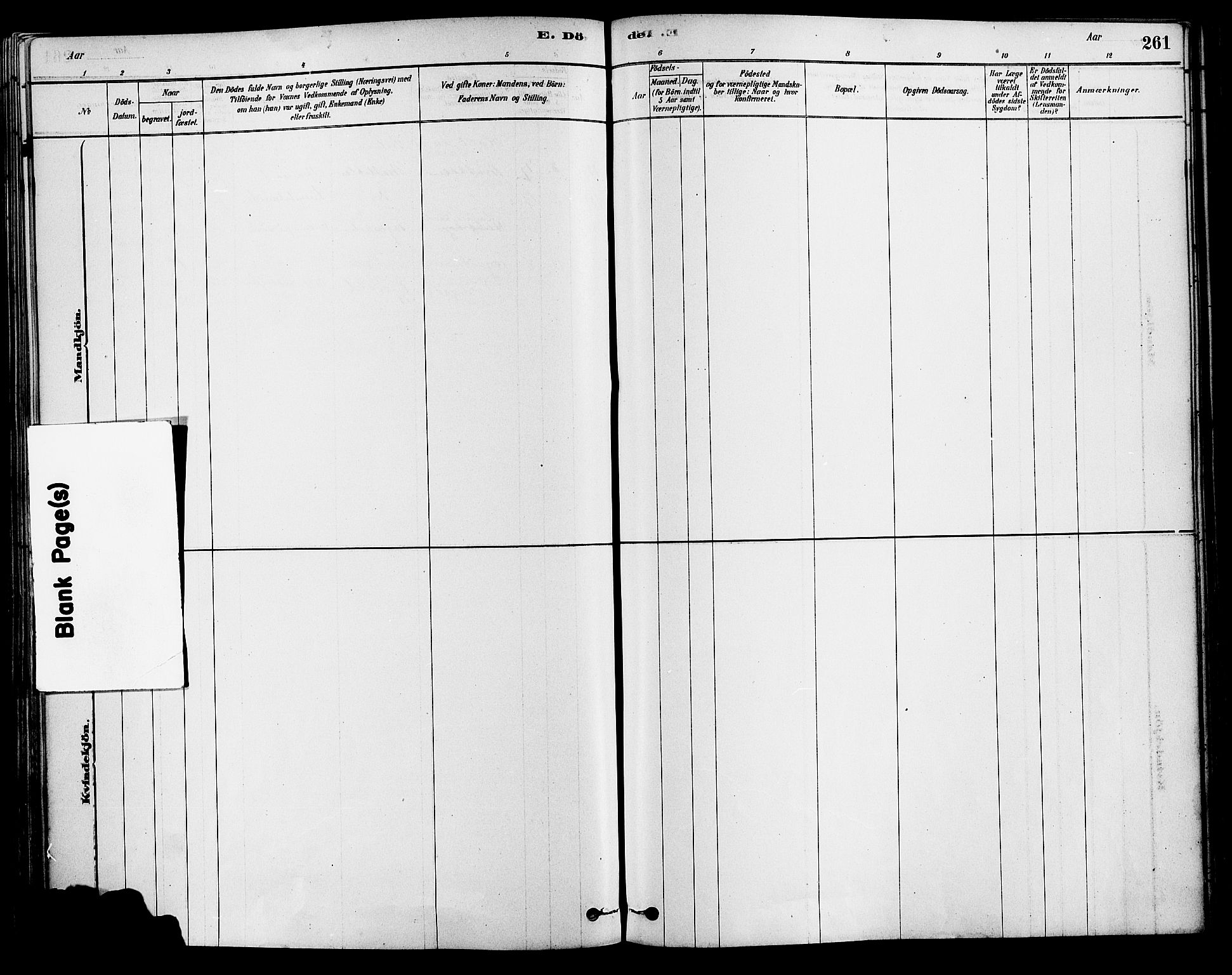 Tromøy sokneprestkontor, AV/SAK-1111-0041/F/Fa/L0009: Parish register (official) no. A 9, 1878-1896, p. 261