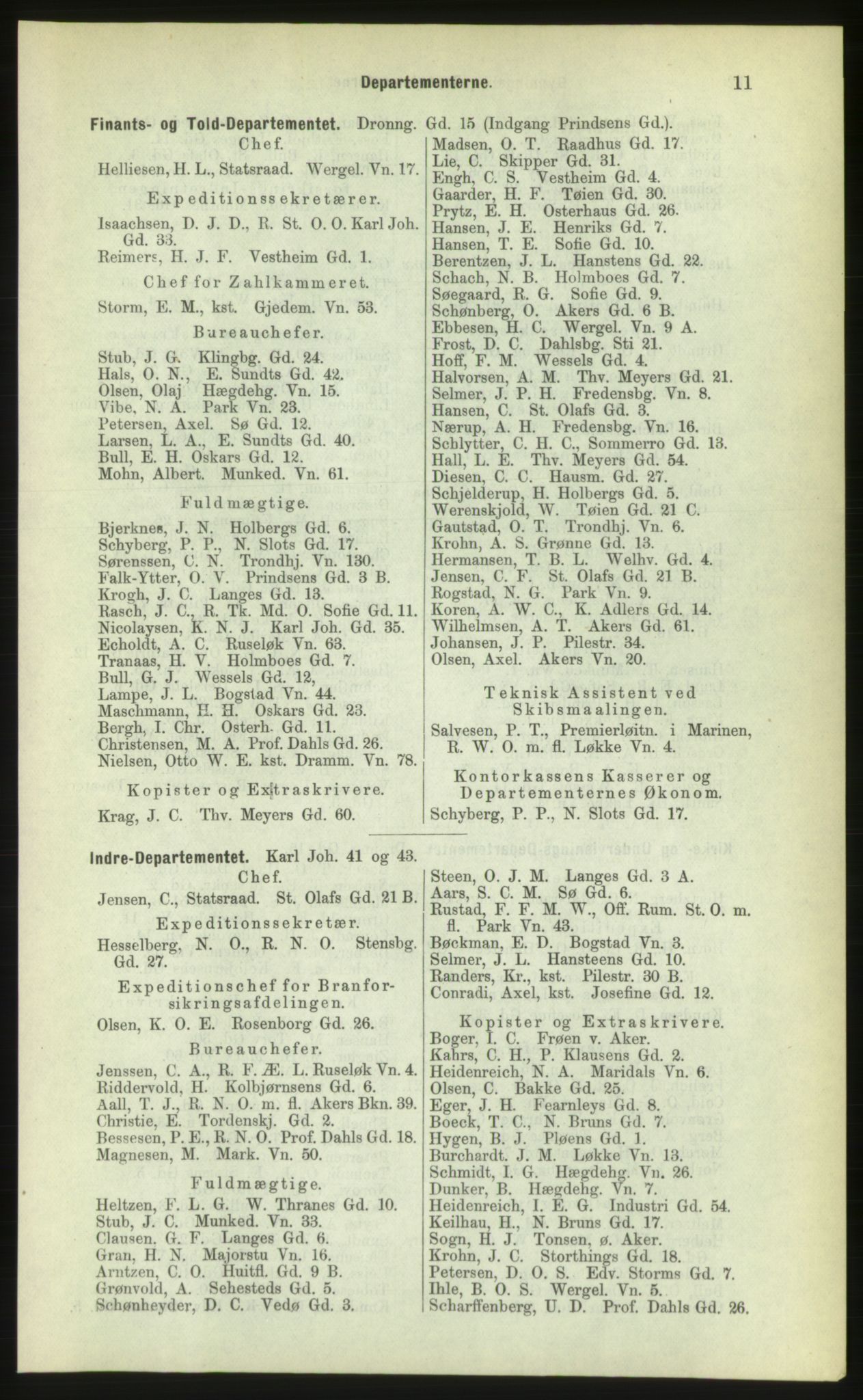 Kristiania/Oslo adressebok, PUBL/-, 1883, p. 11