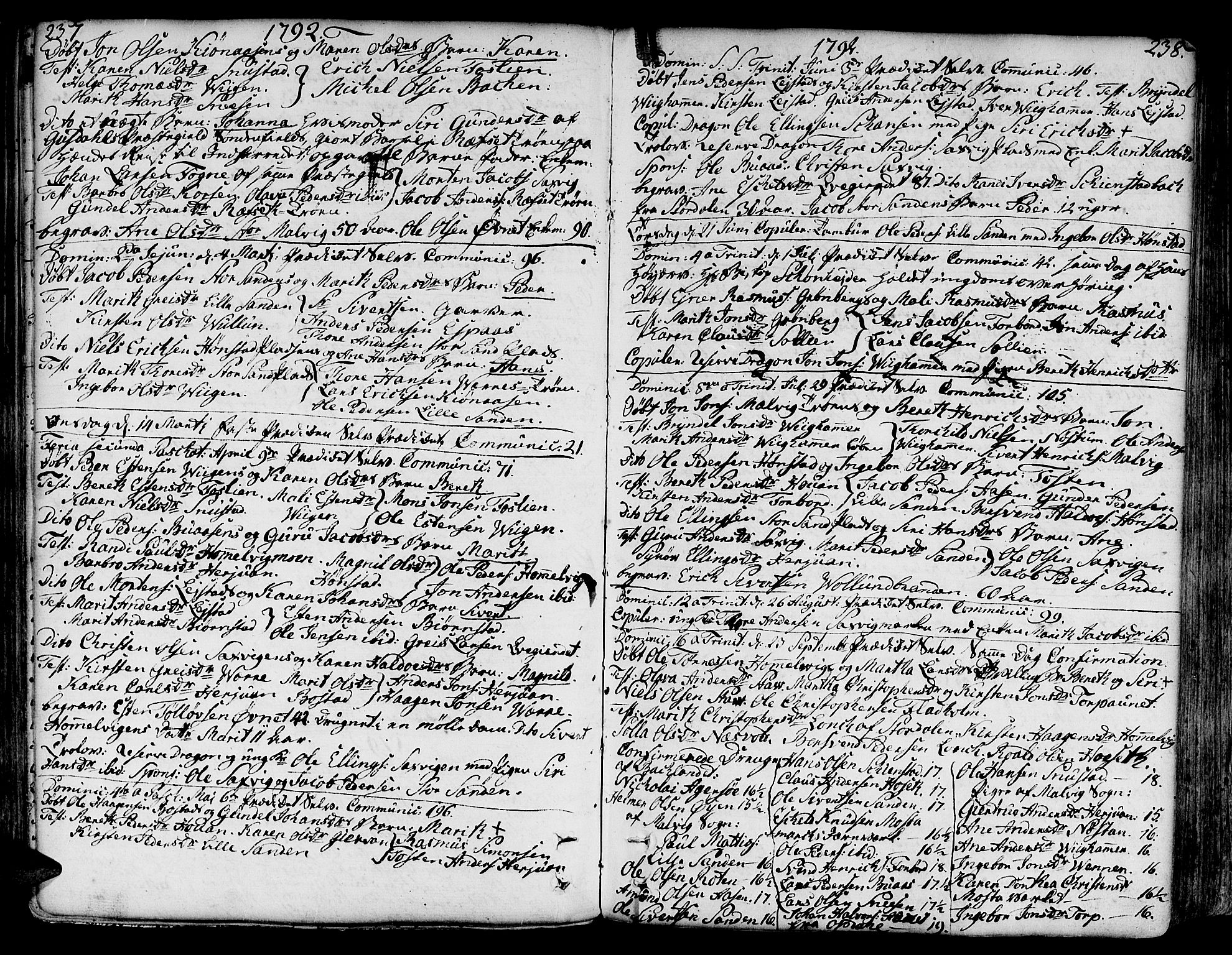 Ministerialprotokoller, klokkerbøker og fødselsregistre - Sør-Trøndelag, SAT/A-1456/606/L0281: Parish register (official) no. 606A02 /2, 1781-1817, p. 237-238