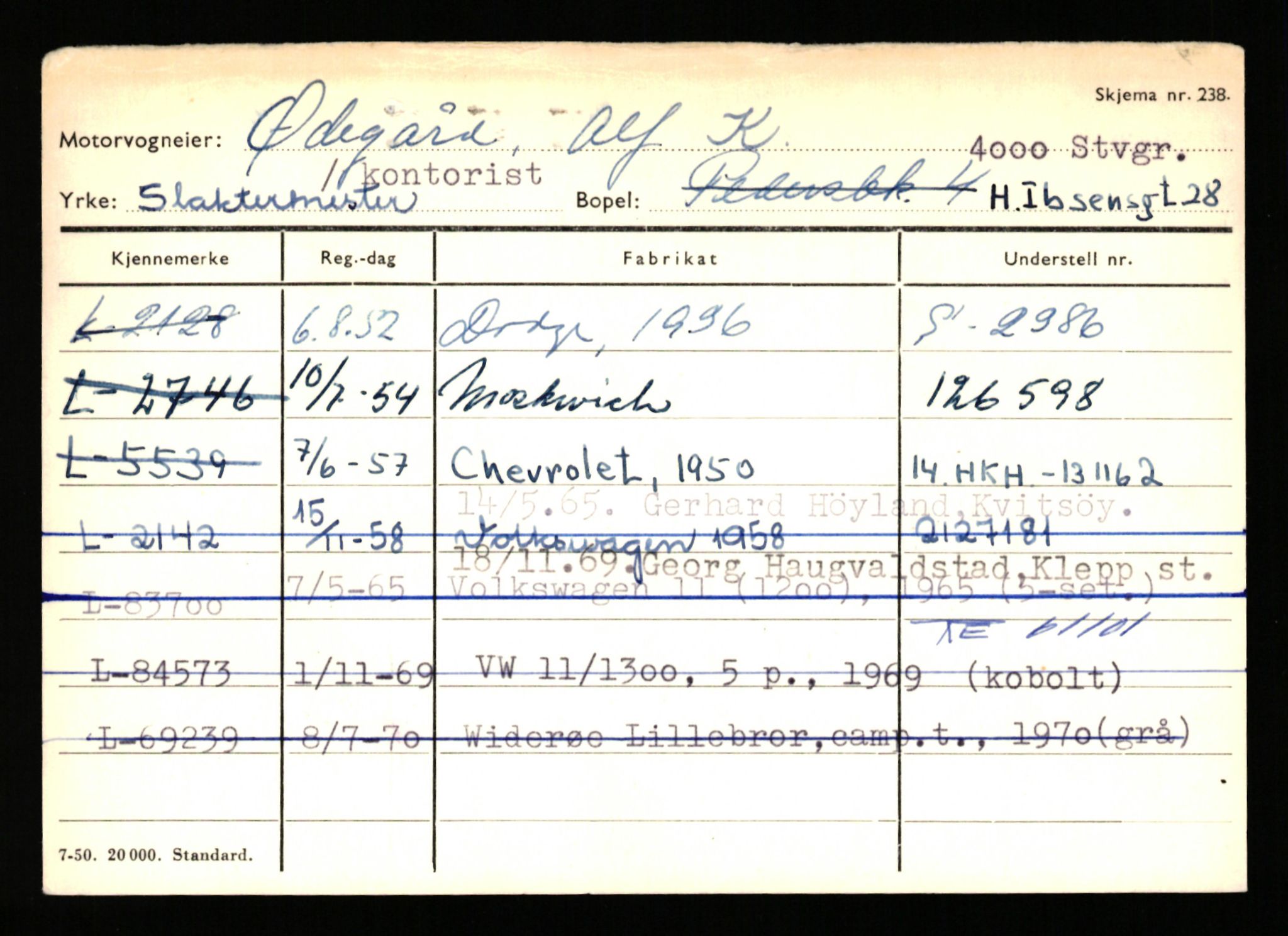 Stavanger trafikkstasjon, SAST/A-101942/0/H/L0043: Viste - Øksendal, 1930-1971, p. 1679