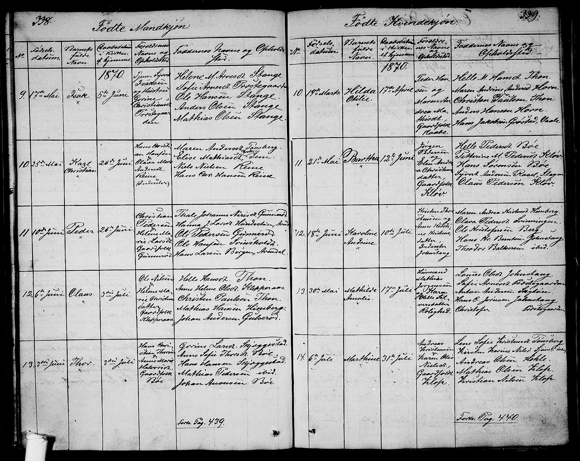 Ramnes kirkebøker, SAKO/A-314/G/Ga/L0002: Parish register (copy) no. I 2, 1848-1870, p. 338-339