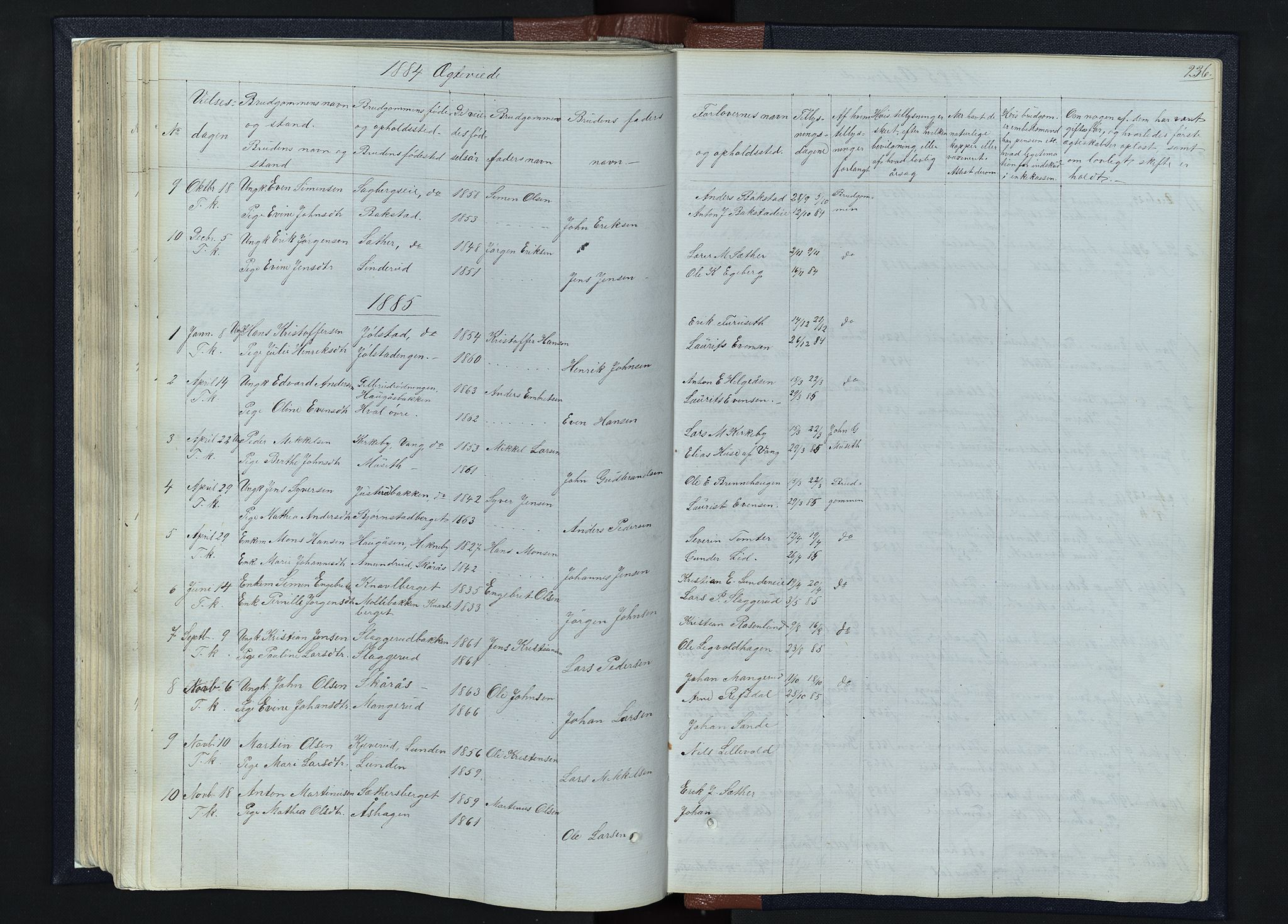 Romedal prestekontor, SAH/PREST-004/L/L0010: Parish register (copy) no. 10, 1860-1895, p. 236
