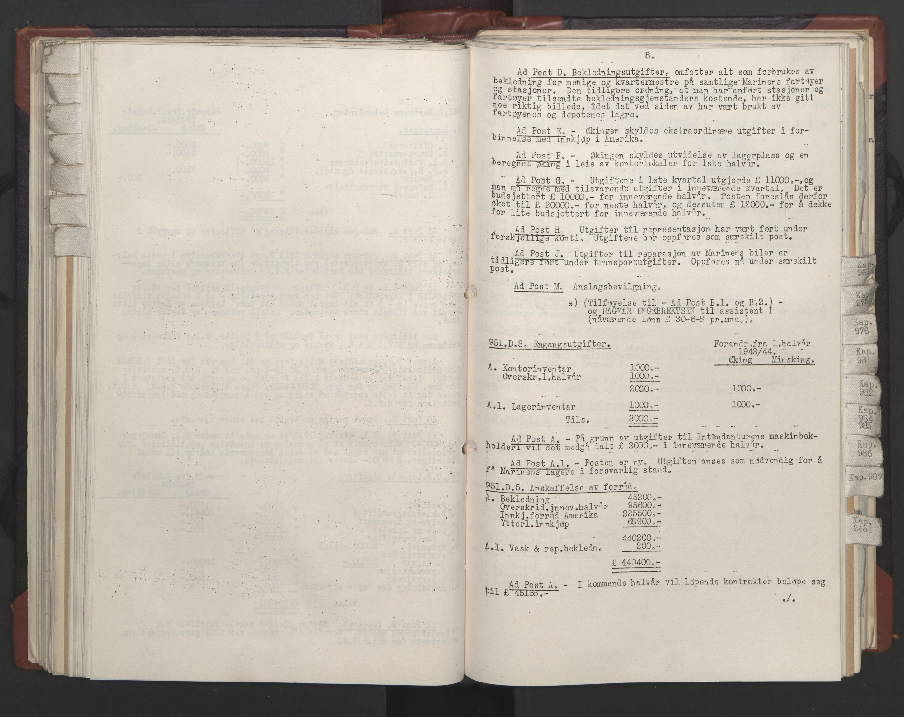 Statsrådssekretariatet, AV/RA-S-1001/A/Ac/L0124: Kgl. res. 14/1-30/6, 1944, p. 198