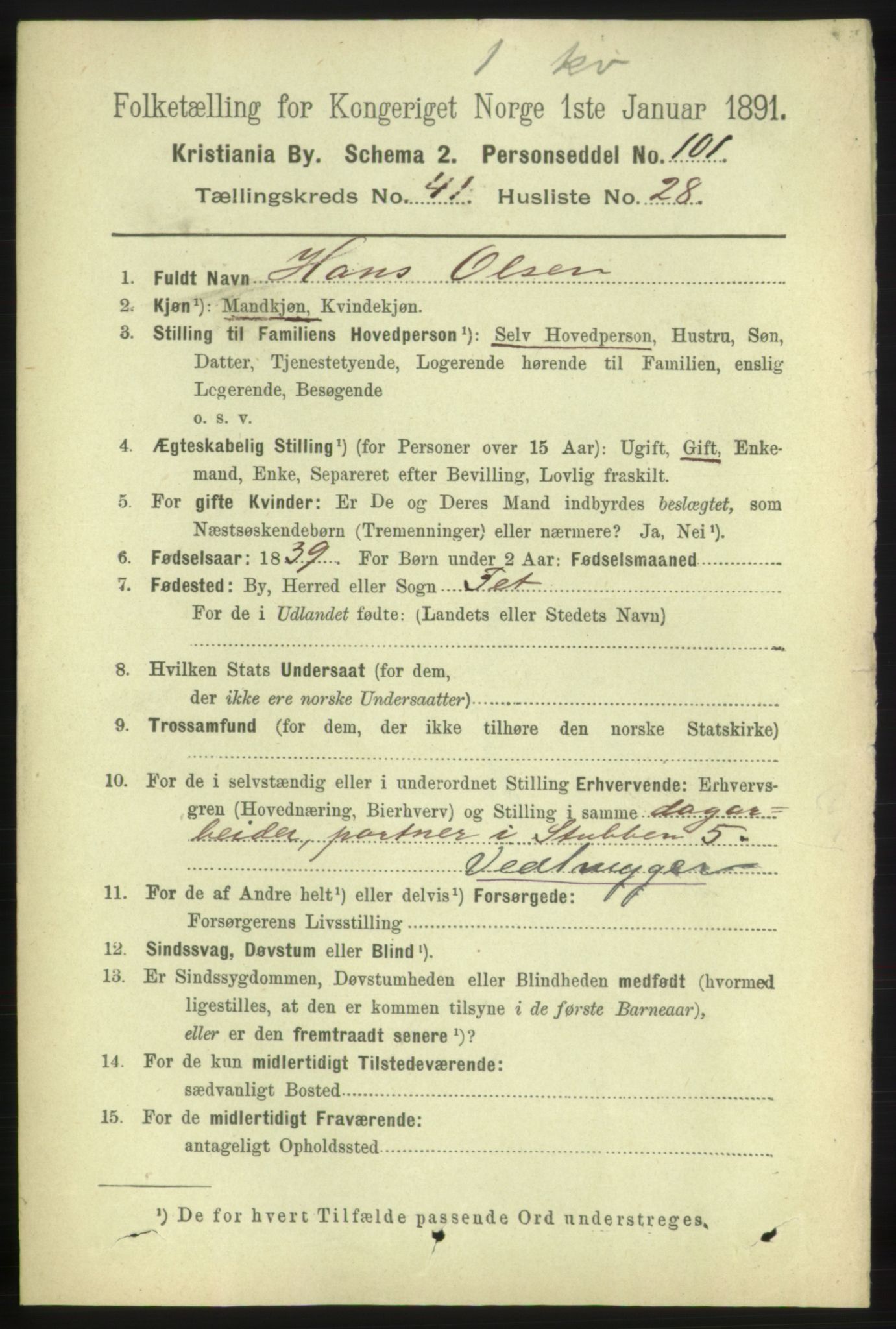 RA, 1891 census for 0301 Kristiania, 1891, p. 24657