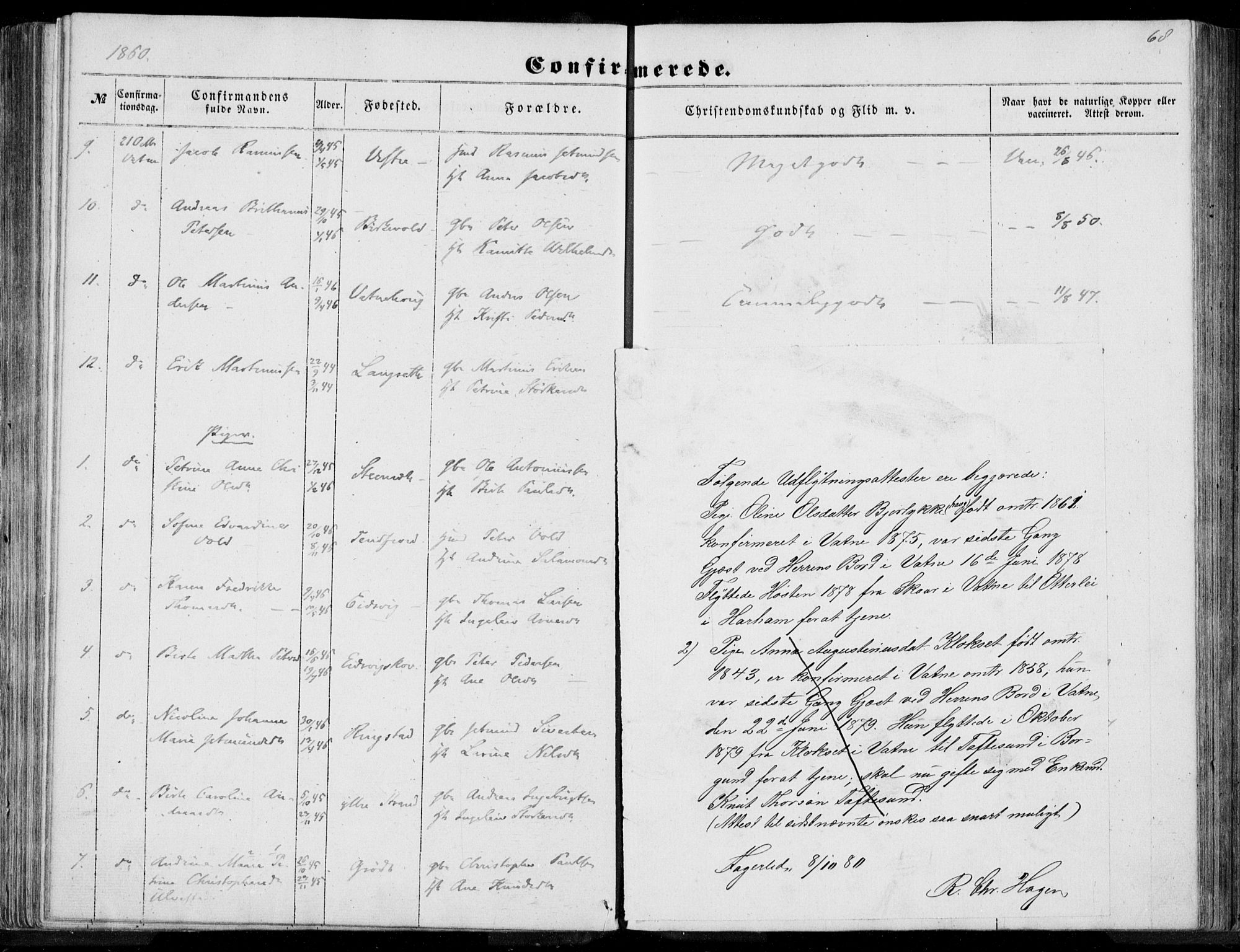 Ministerialprotokoller, klokkerbøker og fødselsregistre - Møre og Romsdal, SAT/A-1454/524/L0354: Parish register (official) no. 524A06, 1857-1863, p. 68