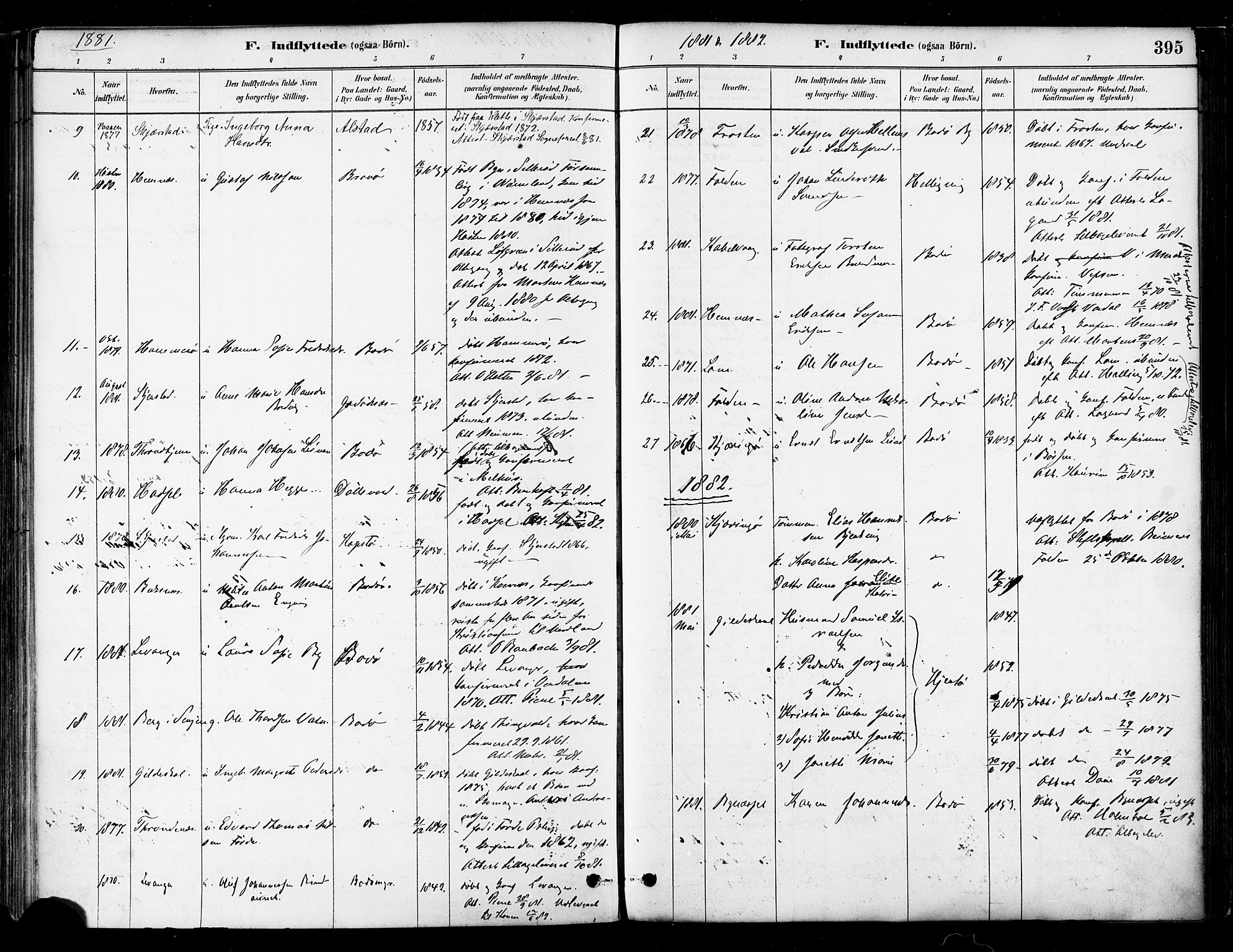 Ministerialprotokoller, klokkerbøker og fødselsregistre - Nordland, SAT/A-1459/802/L0054: Parish register (official) no. 802A01, 1879-1893, p. 395