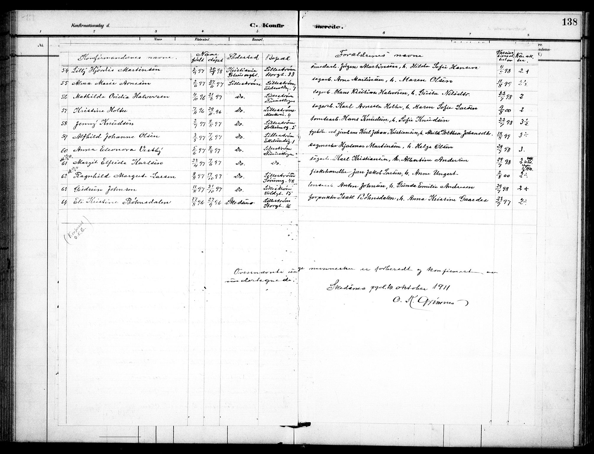 Skedsmo prestekontor Kirkebøker, SAO/A-10033a/F/Fc/L0001: Parish register (official) no. III 1, 1908-1916