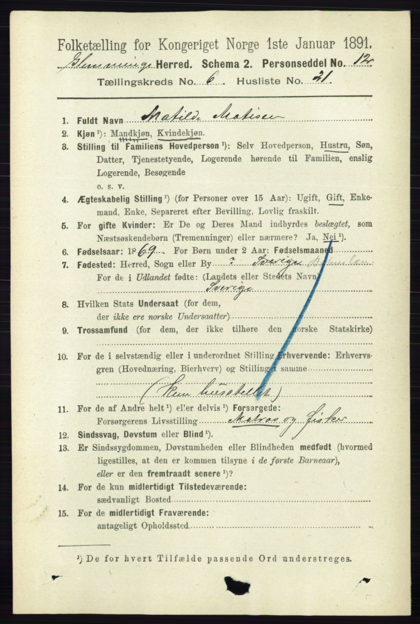 RA, 1891 census for 0132 Glemmen, 1891, p. 7675