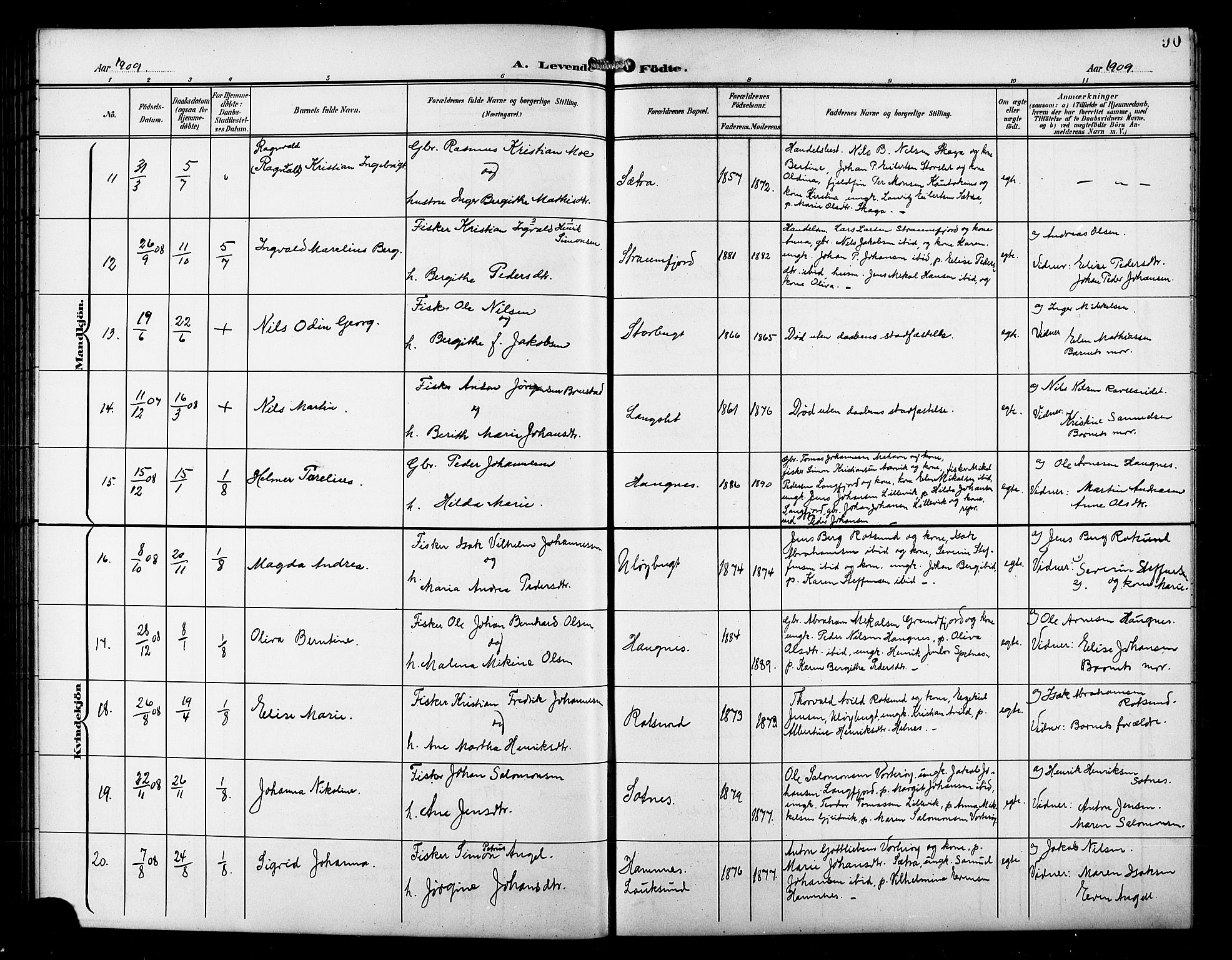 Skjervøy sokneprestkontor, AV/SATØ-S-1300/H/Ha/Hab/L0008klokker: Parish register (copy) no. 8, 1900-1910, p. 90