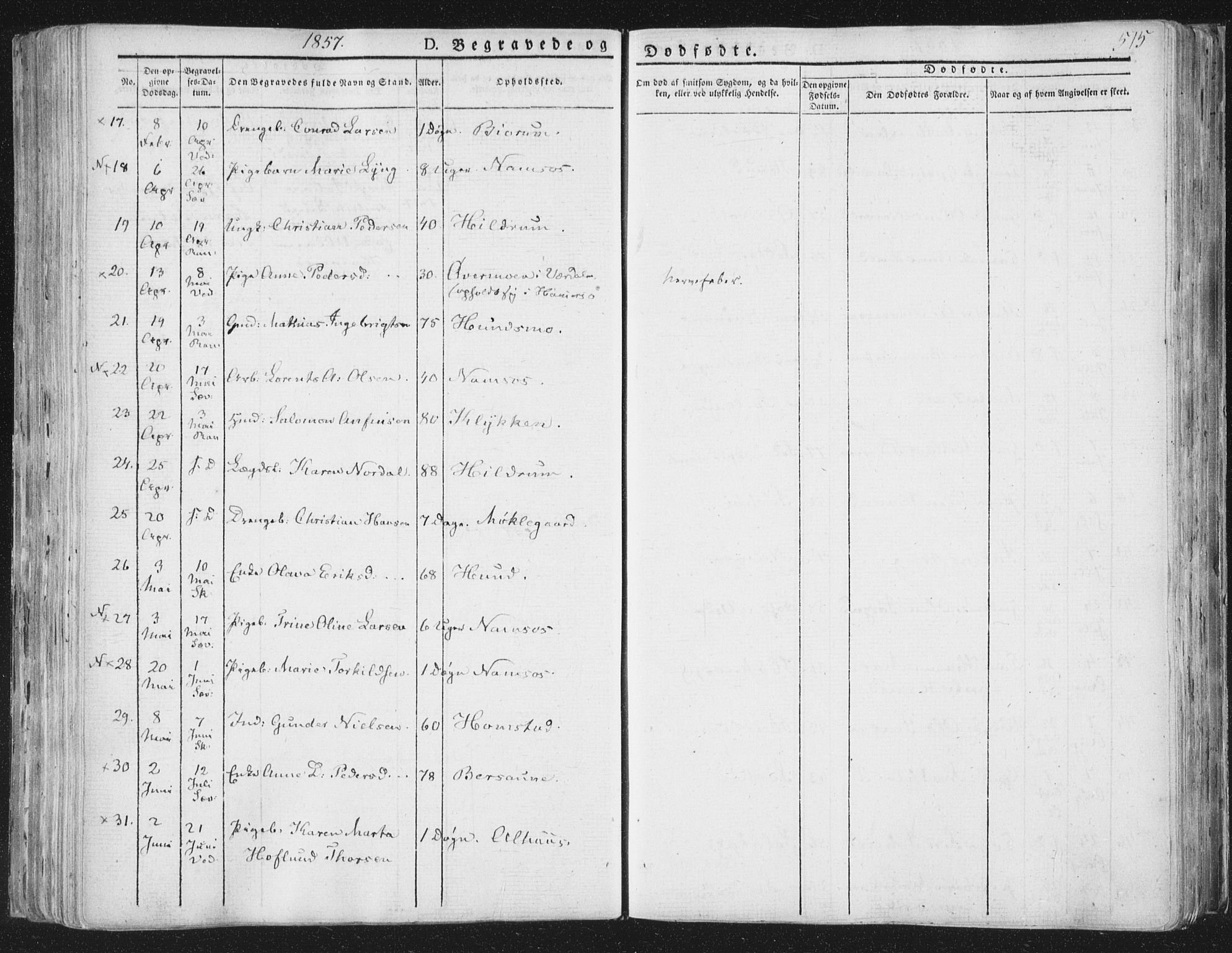 Ministerialprotokoller, klokkerbøker og fødselsregistre - Nord-Trøndelag, SAT/A-1458/764/L0552: Parish register (official) no. 764A07b, 1824-1865, p. 515