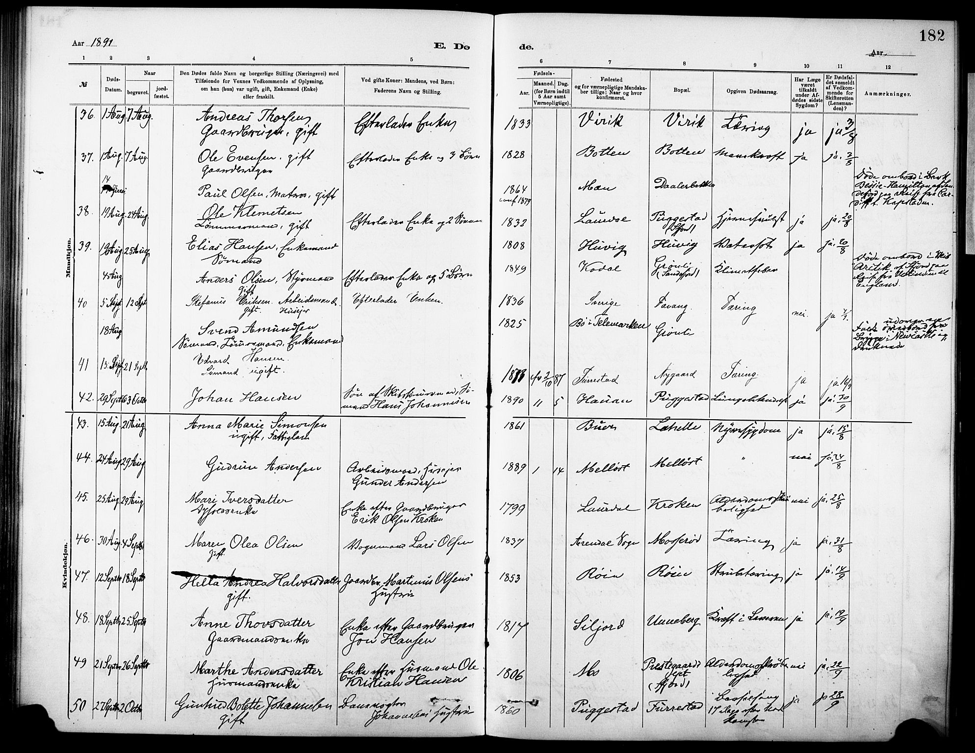 Sandar kirkebøker, AV/SAKO-A-243/F/Fa/L0013: Parish register (official) no. 13, 1883-1895, p. 182