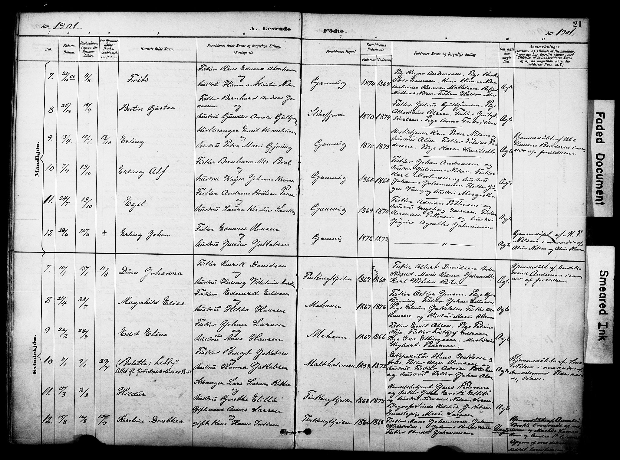Tana sokneprestkontor, SATØ/S-1334/H/Ha/L0006kirke: Parish register (official) no. 6, 1892-1908, p. 21