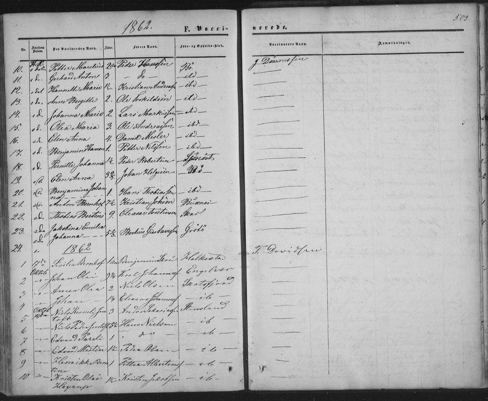 Ministerialprotokoller, klokkerbøker og fødselsregistre - Nordland, AV/SAT-A-1459/855/L0800: Parish register (official) no. 855A08, 1852-1864, p. 503