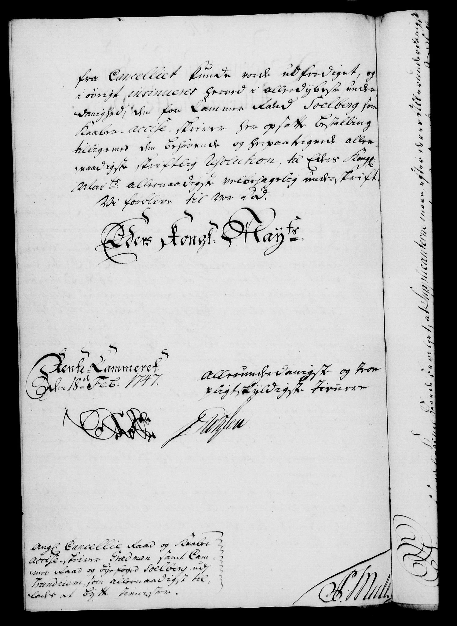 Rentekammeret, Kammerkanselliet, AV/RA-EA-3111/G/Gf/Gfa/L0029: Norsk relasjons- og resolusjonsprotokoll (merket RK 52.29), 1746-1747, p. 249