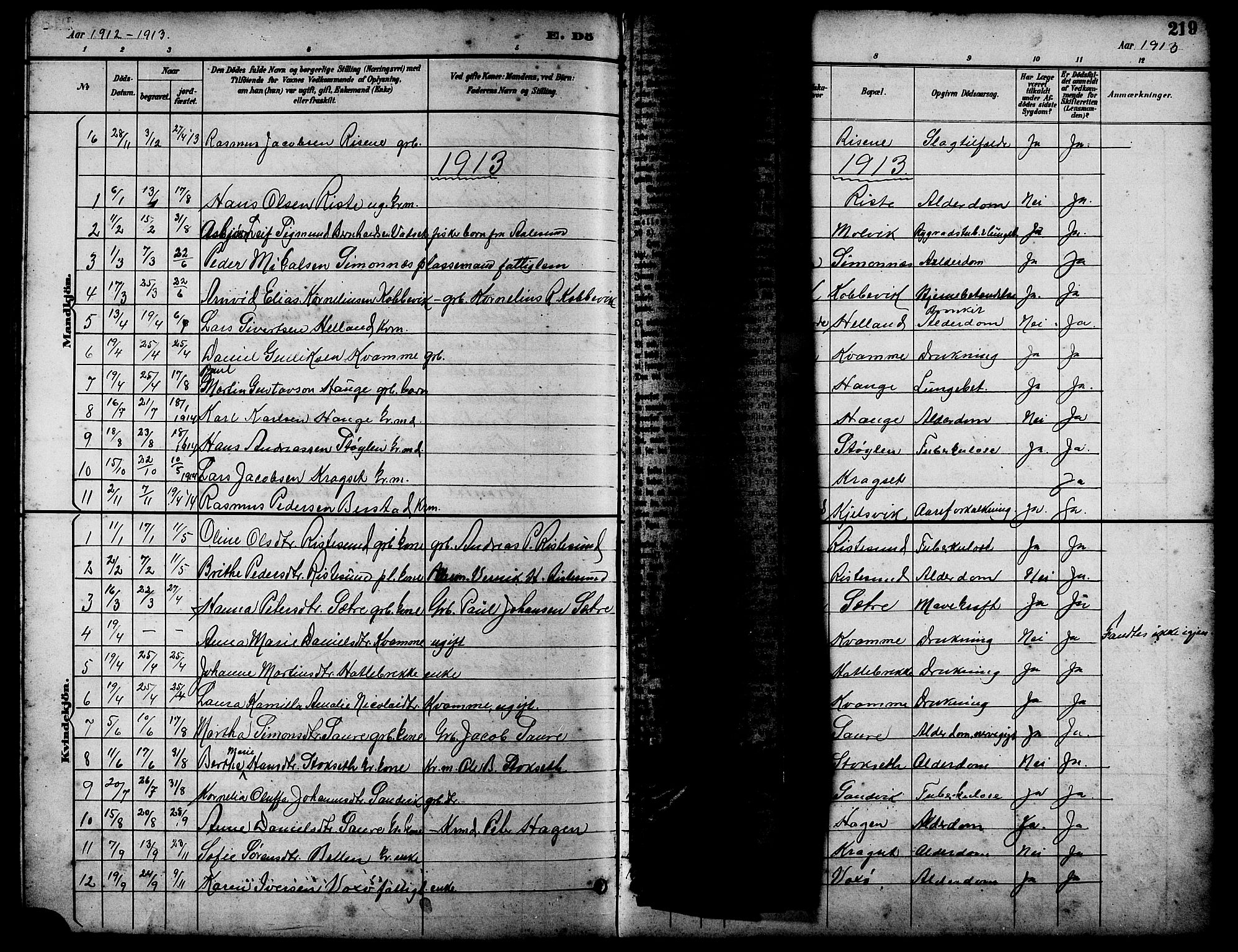 Ministerialprotokoller, klokkerbøker og fødselsregistre - Møre og Romsdal, AV/SAT-A-1454/503/L0049: Parish register (copy) no. 503C04, 1894-1915, p. 219