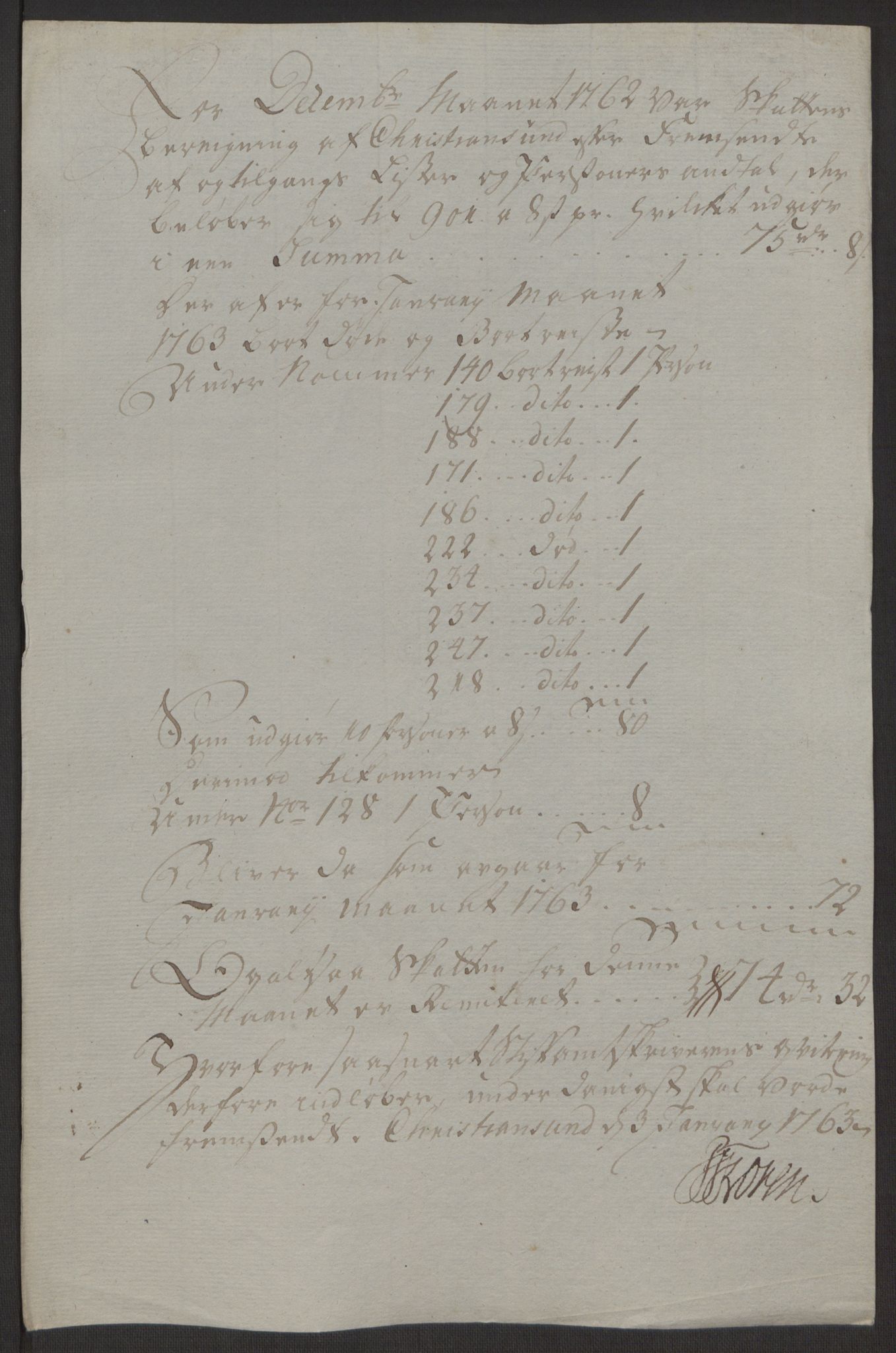 Rentekammeret inntil 1814, Reviderte regnskaper, Byregnskaper, RA/EA-4066/R/Rr/L0495/0004: [R1] Kontribusjonsregnskap / Ekstraskatt, 1762-1772, p. 29