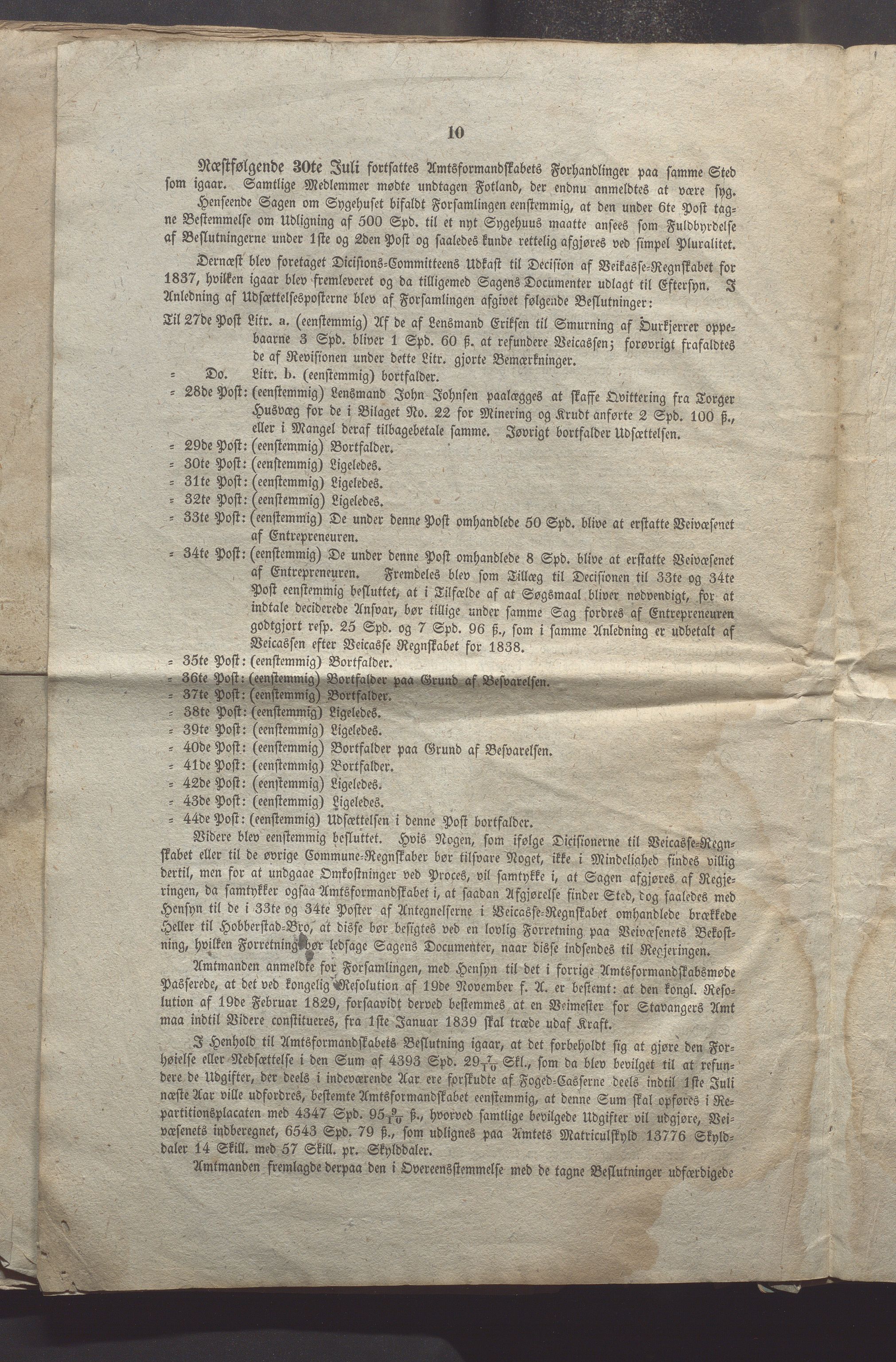 Rogaland fylkeskommune - Fylkesrådmannen , IKAR/A-900/A, 1838-1848, p. 39