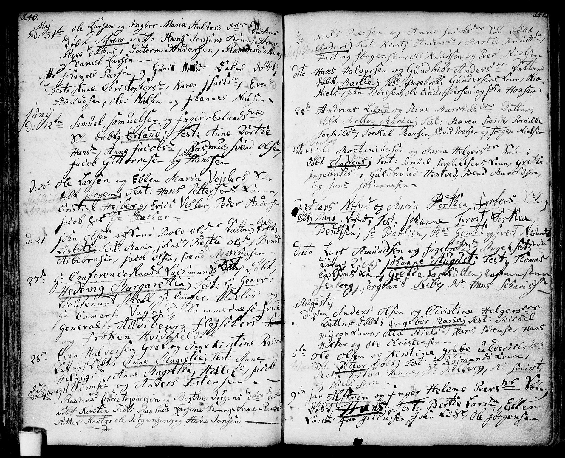 Moss prestekontor Kirkebøker, AV/SAO-A-2003/F/Fa/L0002: Parish register (official) no. I 2, 1753-1779, p. 140-141