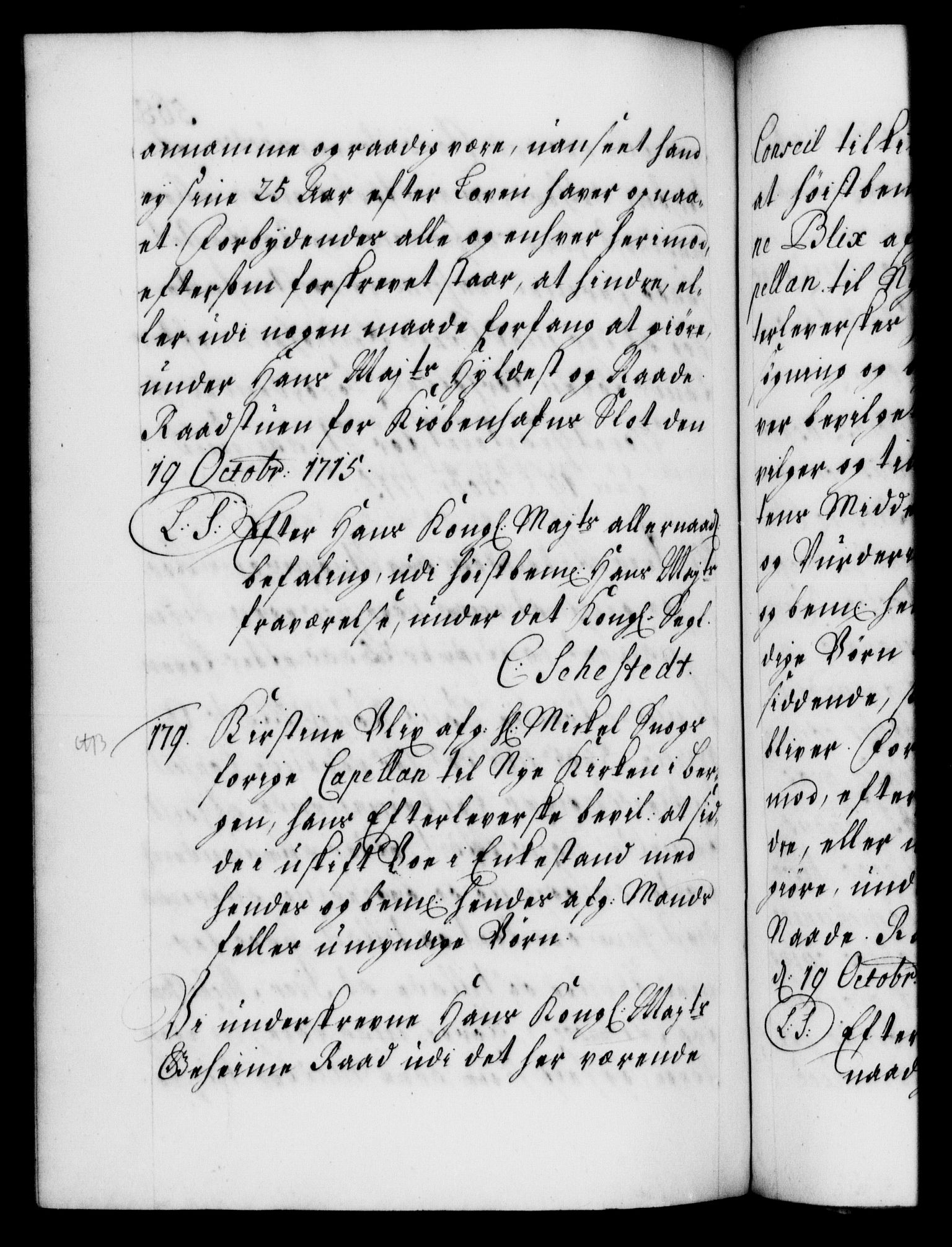 Danske Kanselli 1572-1799, AV/RA-EA-3023/F/Fc/Fca/Fcaa/L0021: Norske registre, 1712-1715, p. 568b