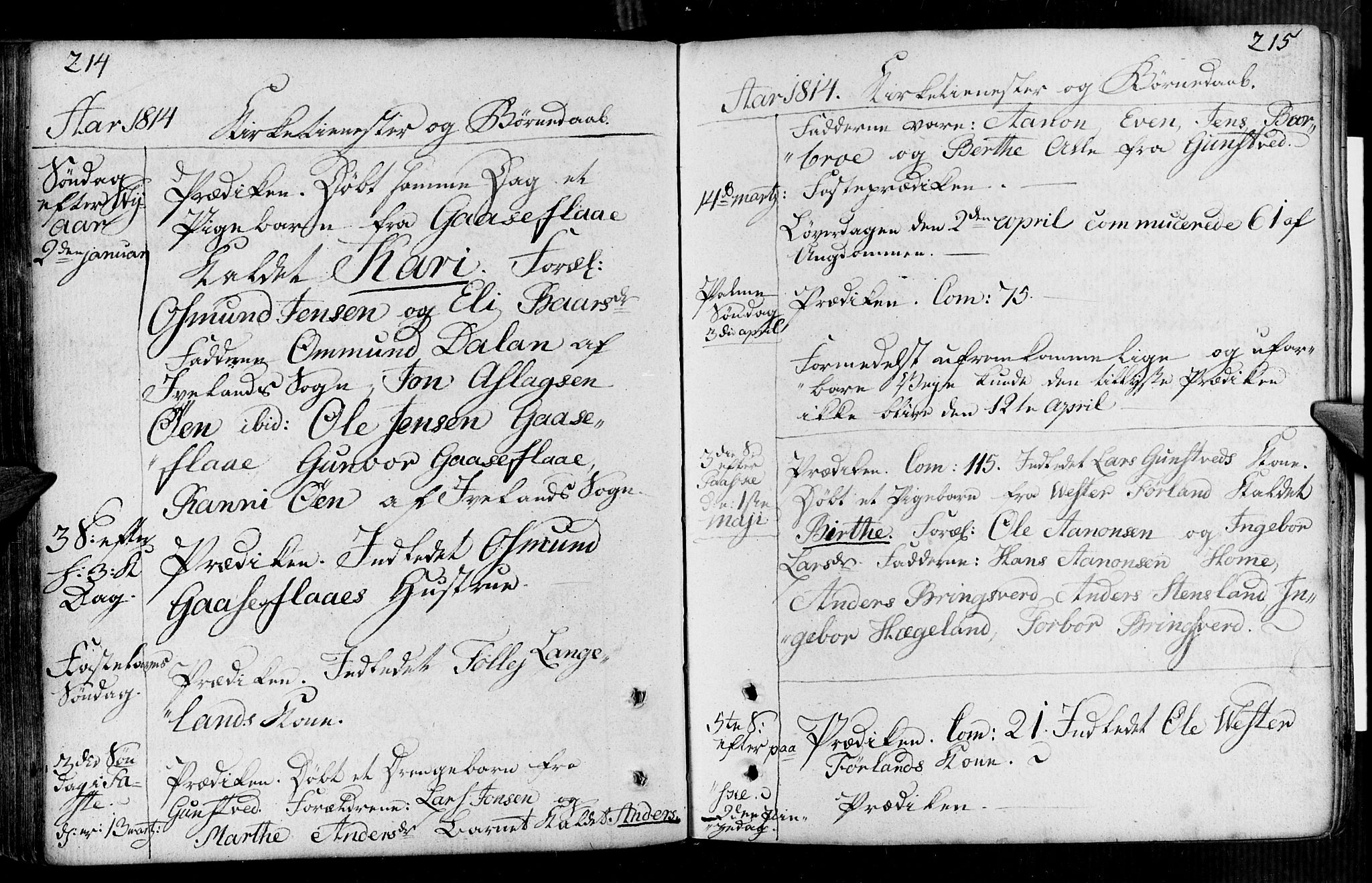 Vennesla sokneprestkontor, AV/SAK-1111-0045/Fa/Faa/L0002: Parish register (official) no. A 2, 1785-1834, p. 214-215