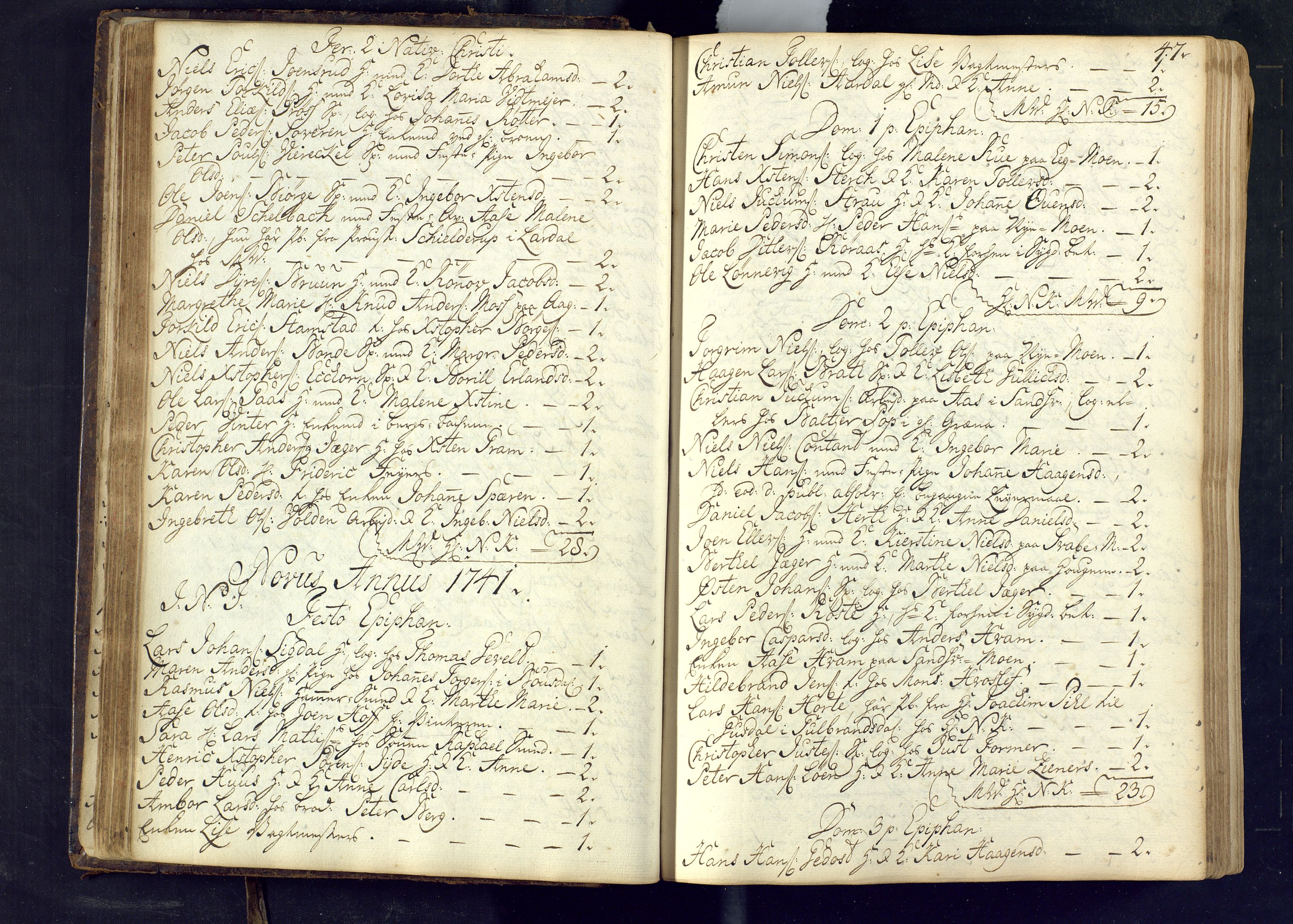 Kongsberg kirkebøker, SAKO/A-22/M/Ma/L0002: Communicants register no. 2, 1739-1745, p. 47