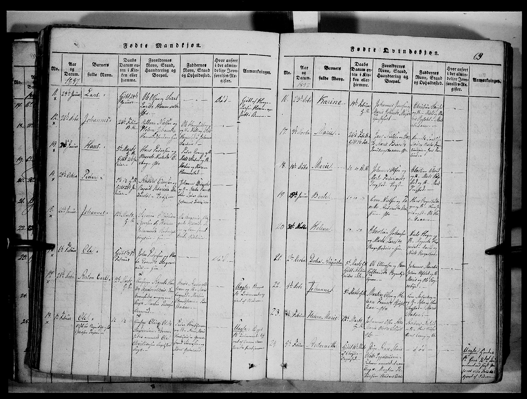 Østre Toten prestekontor, AV/SAH-PREST-104/H/Ha/Haa/L0001: Parish register (official) no. 1, 1828-1839, p. 69