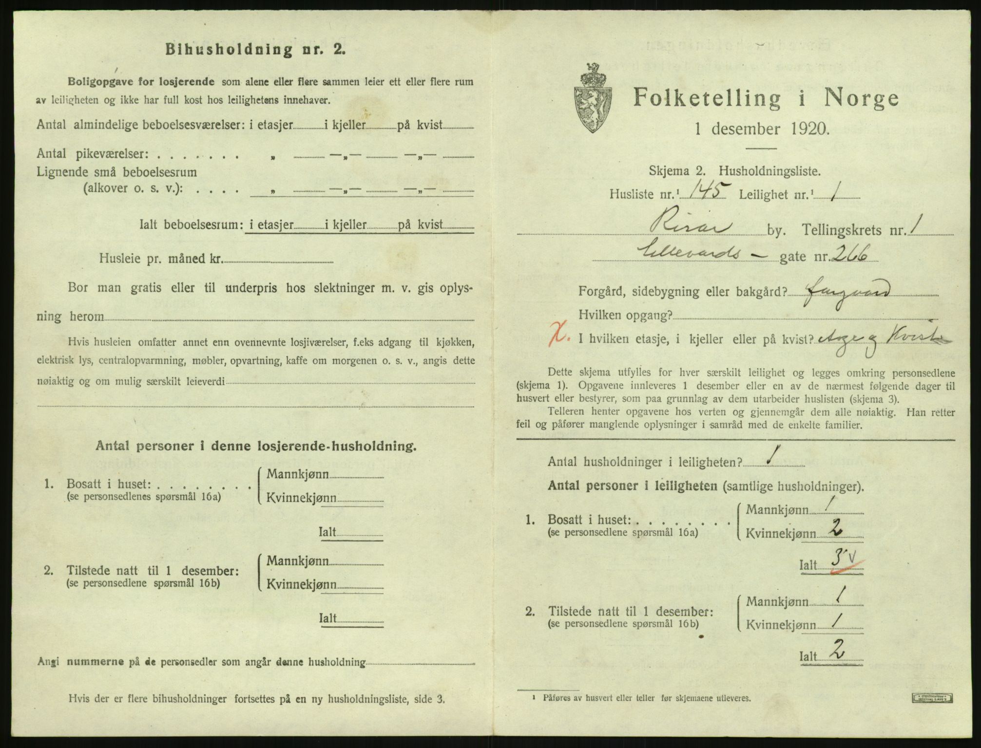 SAK, 1920 census for Risør, 1920, p. 1701