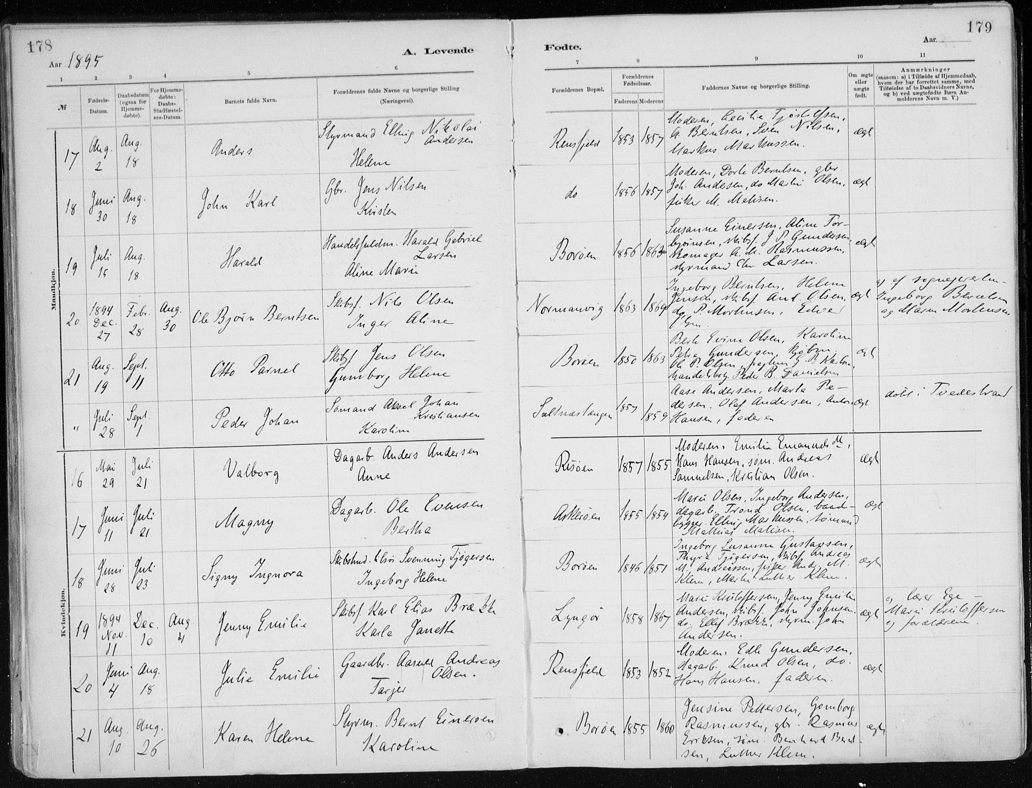 Dypvåg sokneprestkontor, AV/SAK-1111-0007/F/Fa/Faa/L0008: Parish register (official) no. A 8, 1885-1906, p. 178-179