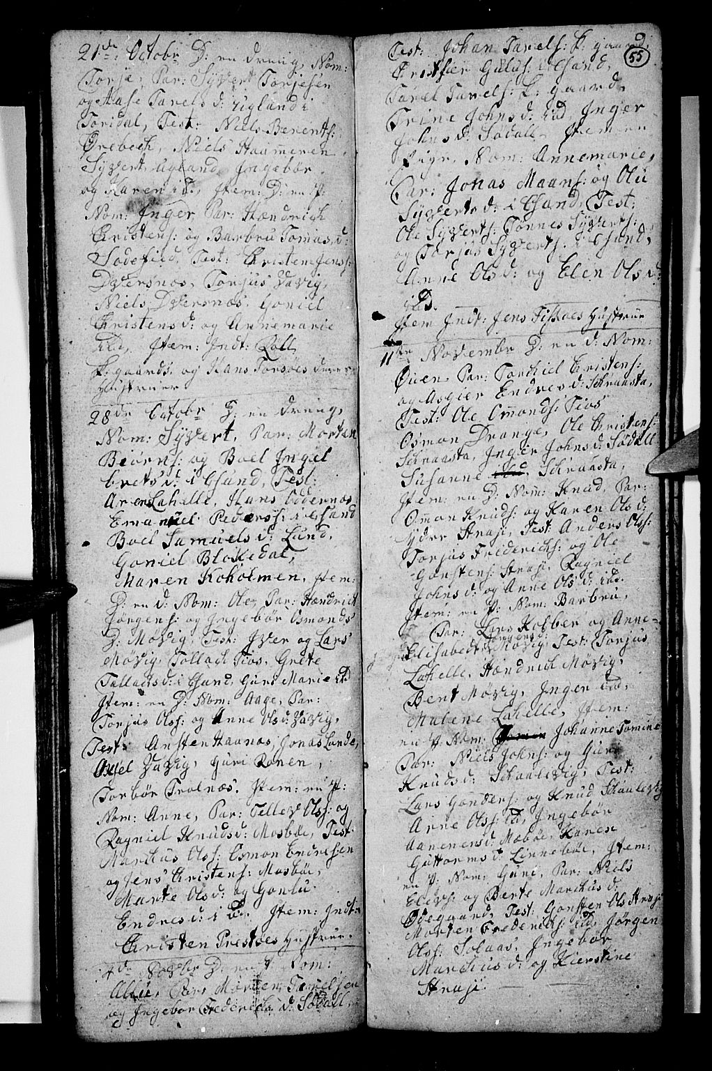 Oddernes sokneprestkontor, AV/SAK-1111-0033/F/Fb/Fba/L0002: Parish register (copy) no. B 2, 1791-1806, p. 55