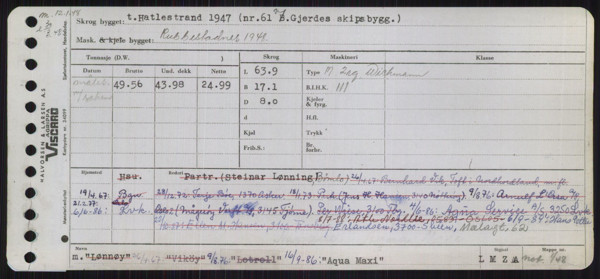 Sjøfartsdirektoratet med forløpere, Skipsmålingen, RA/S-1627/H/Ha/L0001/0001: Fartøy, A-Eig / Fartøy A-Bjøn, p. 333