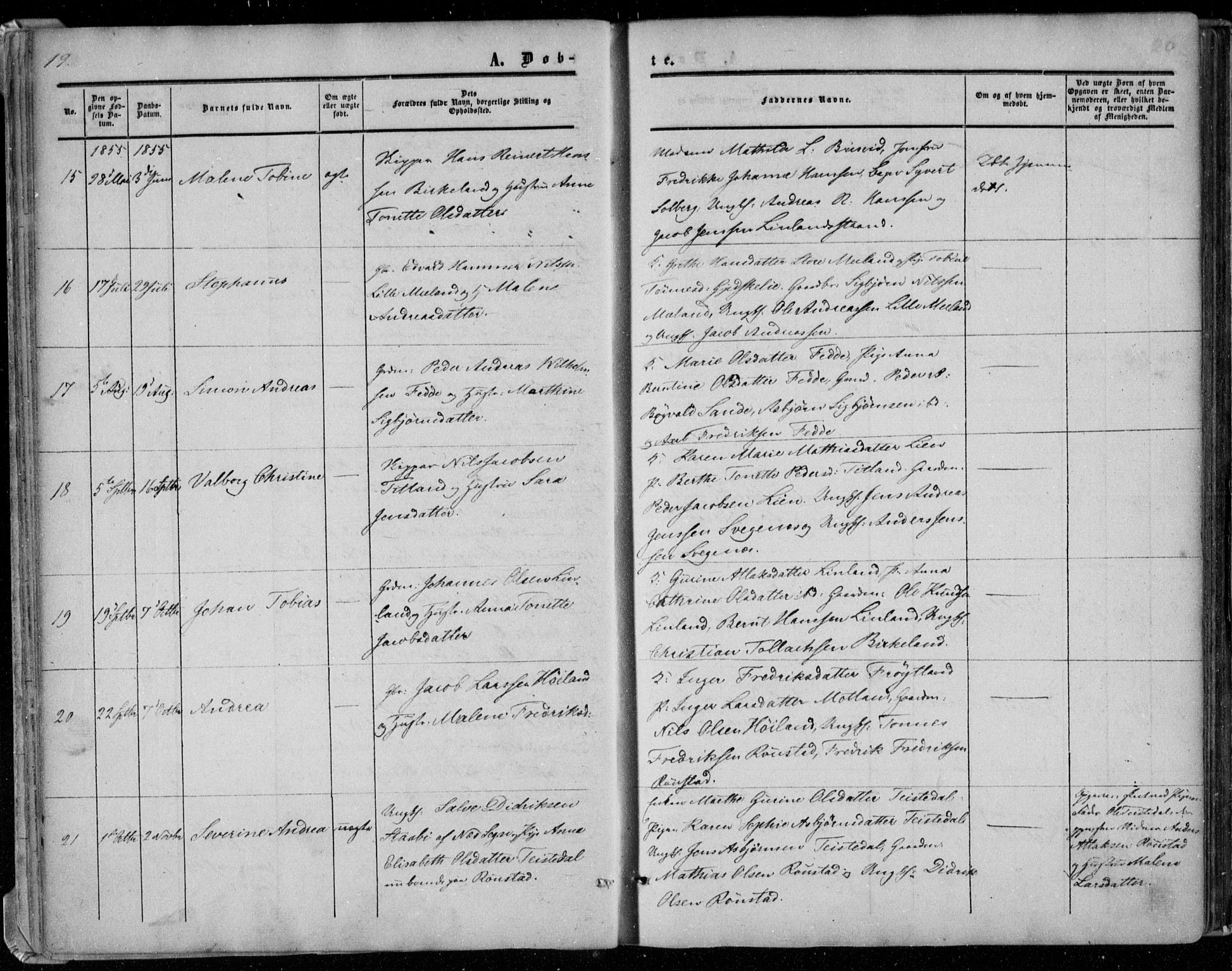 Kvinesdal sokneprestkontor, AV/SAK-1111-0026/F/Fa/Faa/L0002: Parish register (official) no. A 2, 1850-1876, p. 19