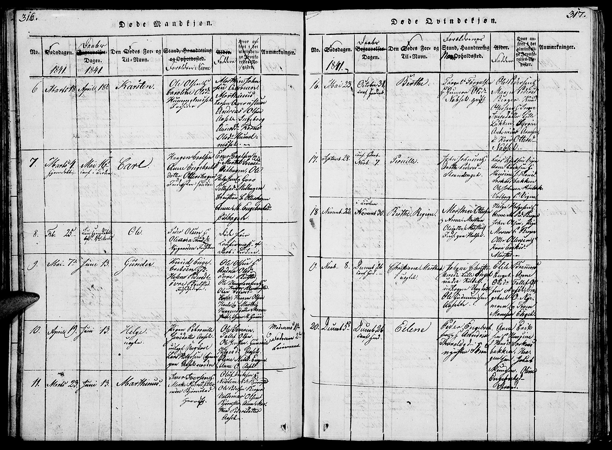 Åmot prestekontor, Hedmark, SAH/PREST-056/H/Ha/Hab/L0001: Parish register (copy) no. 1, 1815-1847, p. 316-317