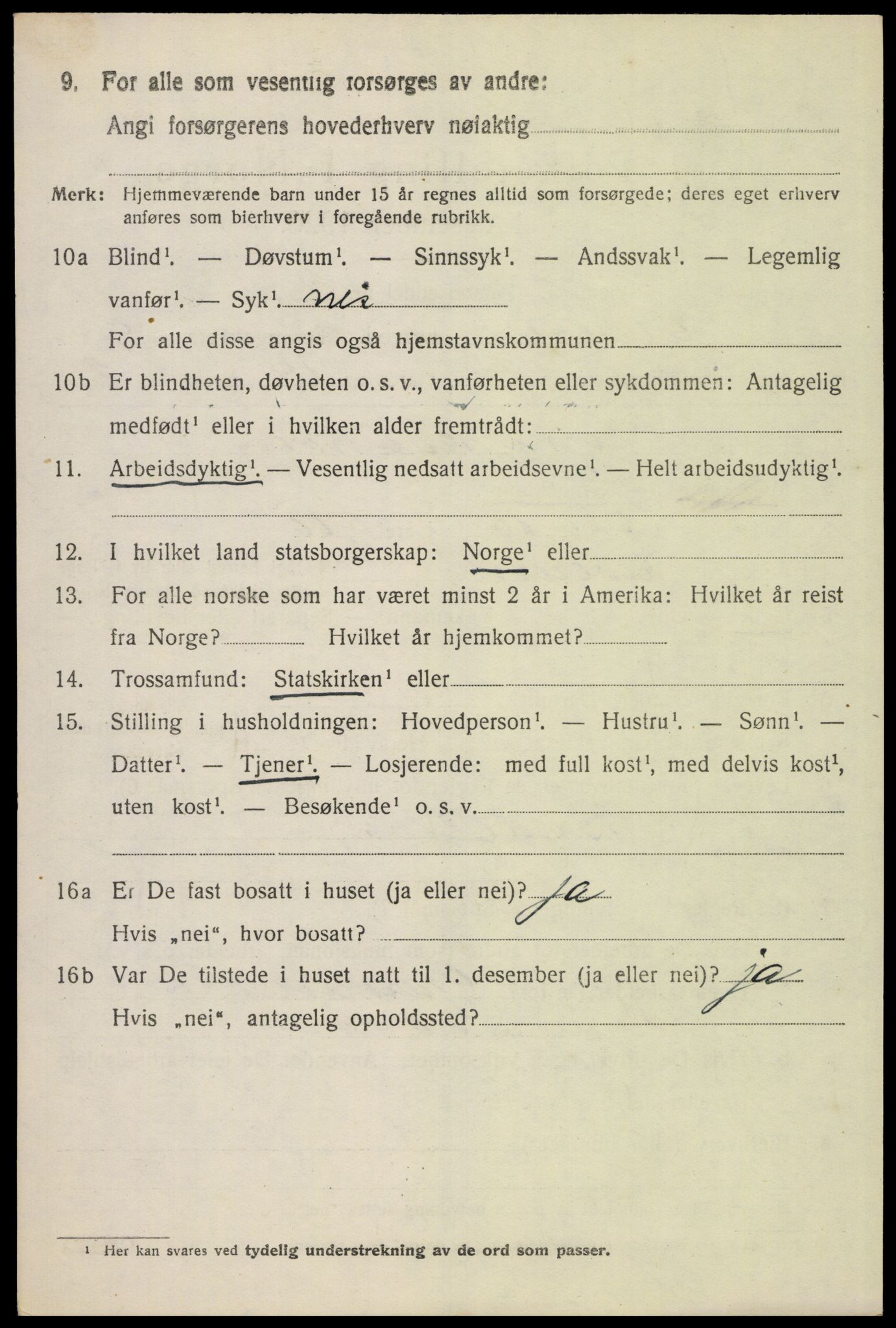 SAH, 1920 census for Elverum, 1920, p. 15599