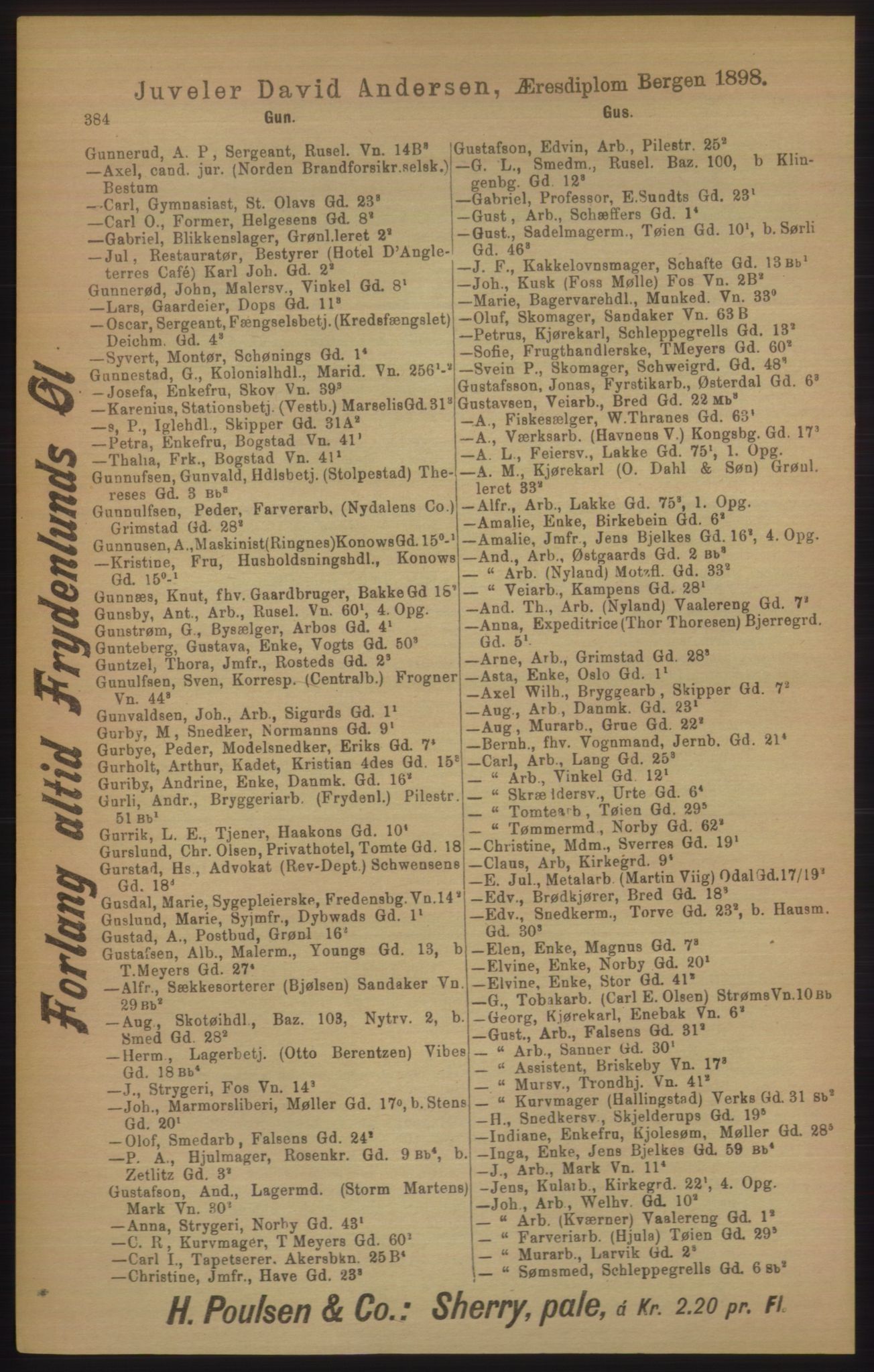 Kristiania/Oslo adressebok, PUBL/-, 1906, p. 384