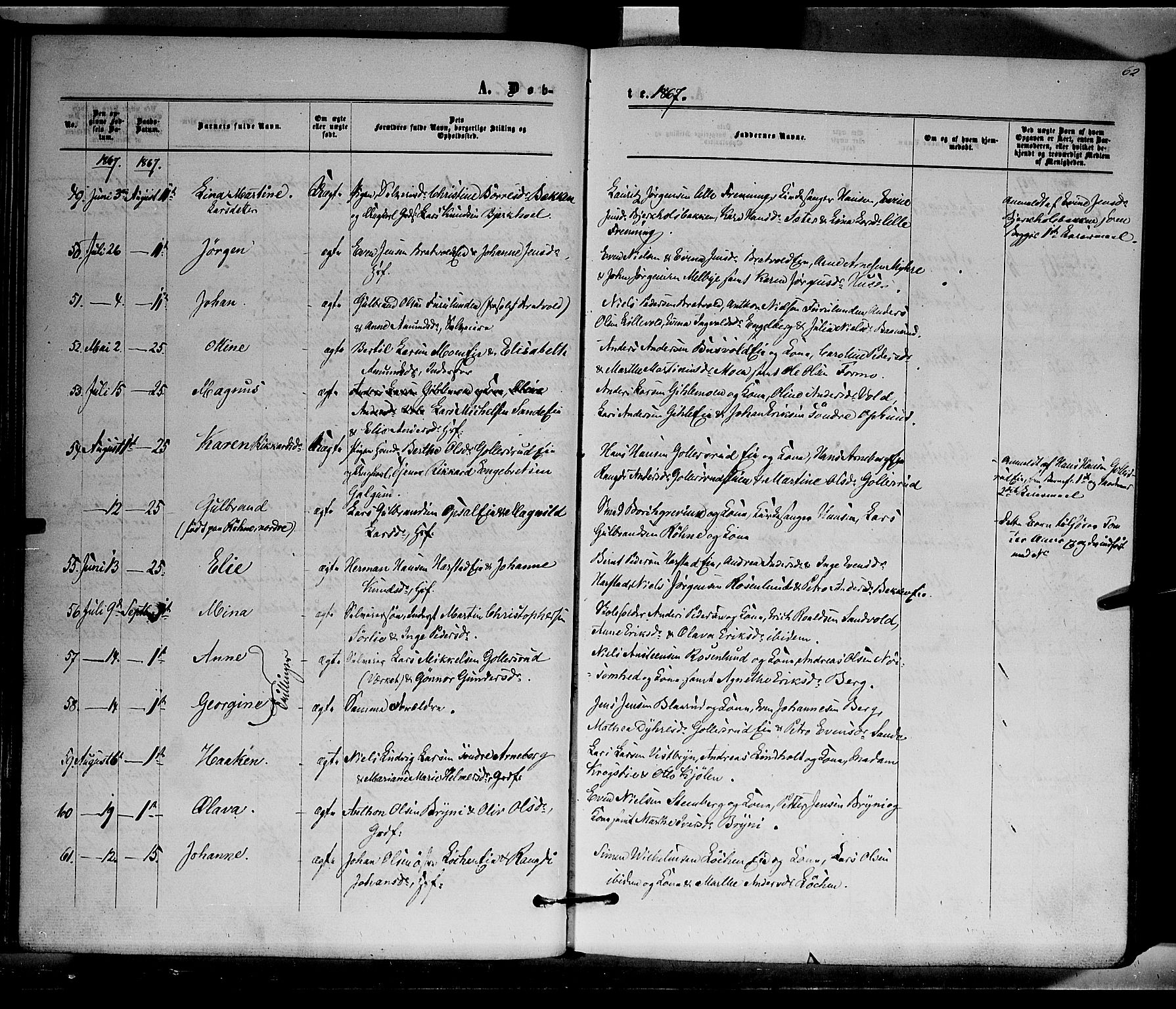 Romedal prestekontor, AV/SAH-PREST-004/K/L0005: Parish register (official) no. 5, 1862-1874, p. 62