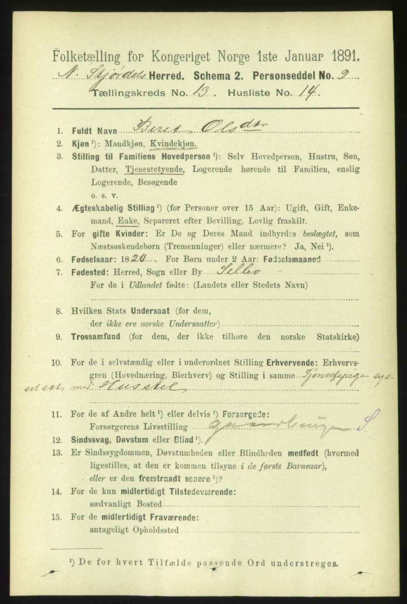 RA, 1891 census for 1714 Nedre Stjørdal, 1891, p. 6293